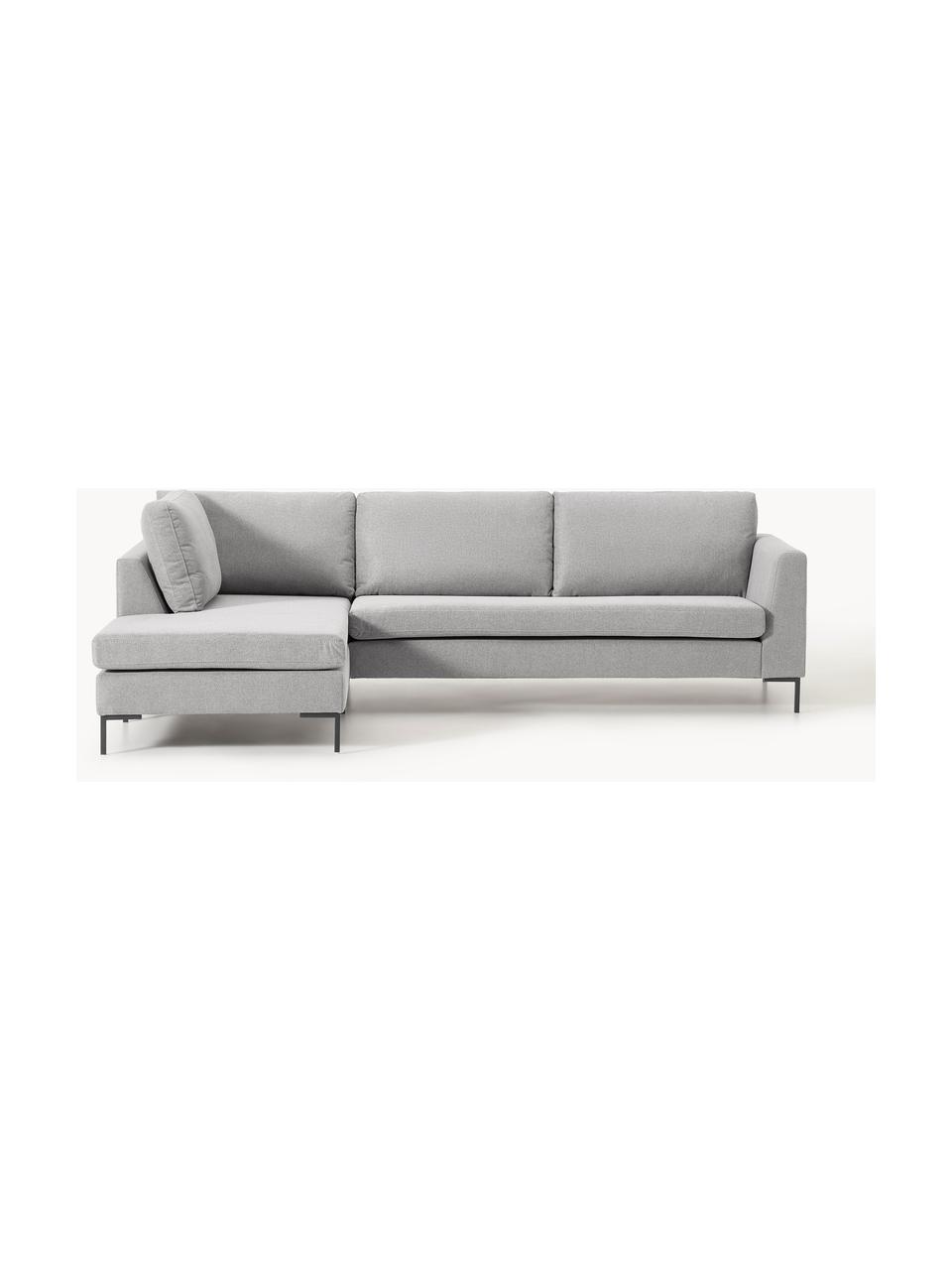 Sofa narożna Luna, Tapicerka: 100% poliester z certyfik, Stelaż: lite drewno bukowe, sklej, Nogi: metal galwanizowany Mater, Szara tkanina, S 280 x G 184 cm, lewostronna