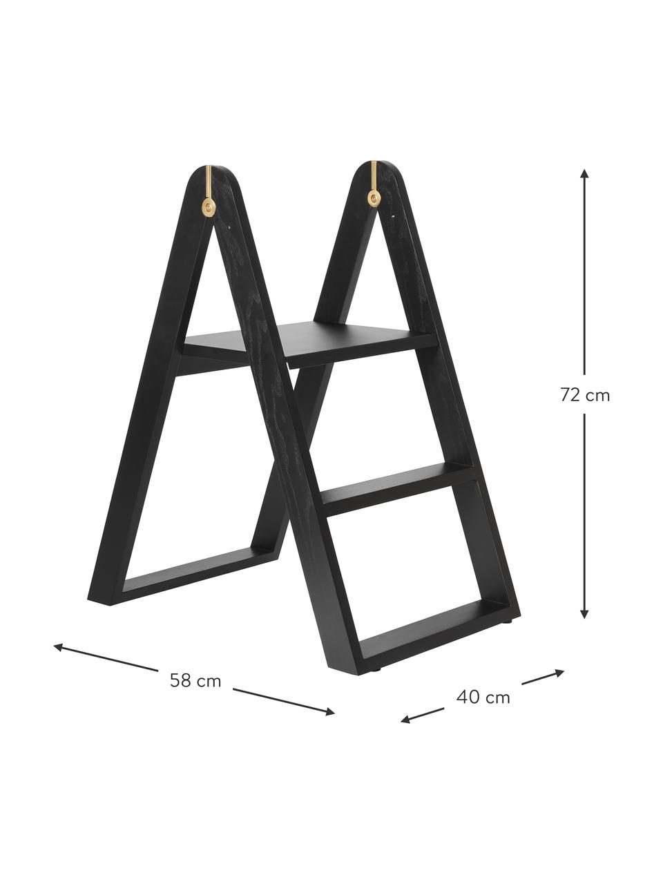 Rebrík z dubového dreva Reech, Čierna, Š 40 x V 72 cm