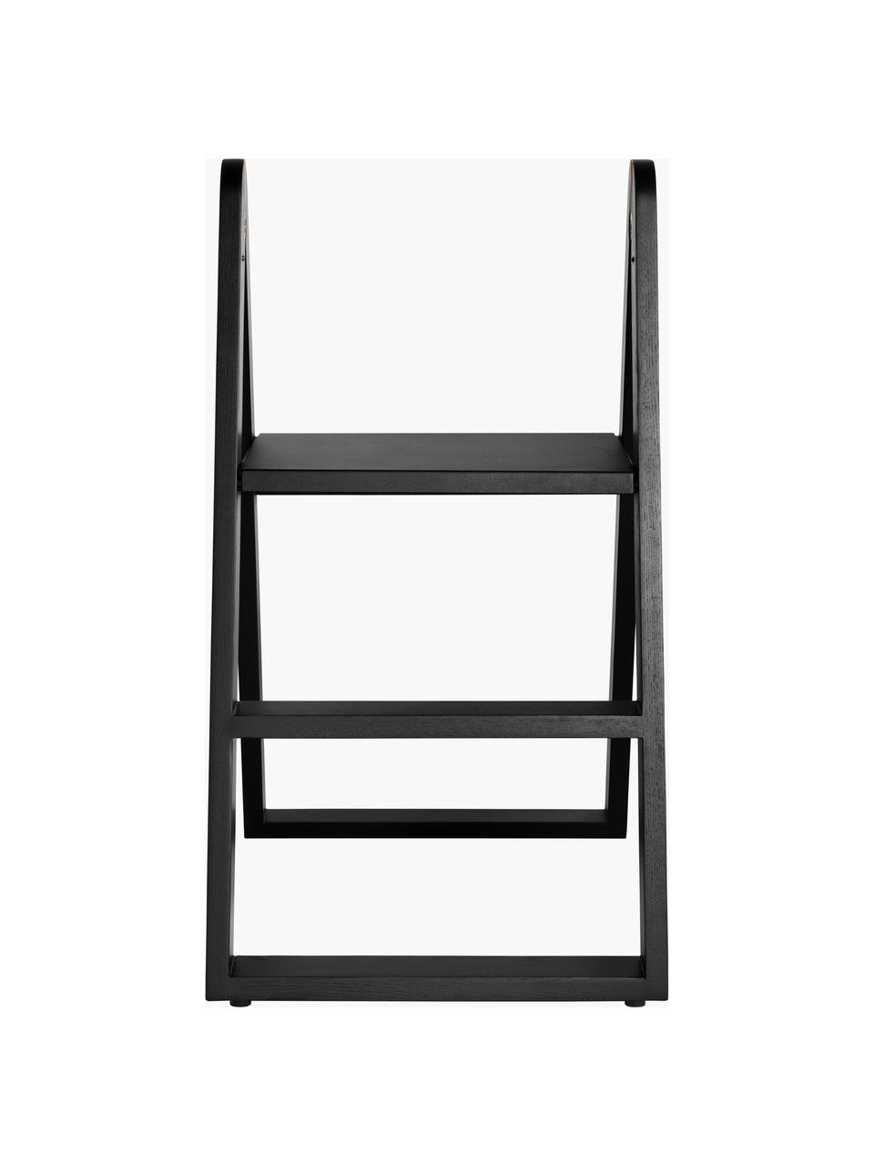 Escalera de madera de roble Reech, Estructura: madera de roble pintada, Negro, An 40 x Al 72 cm