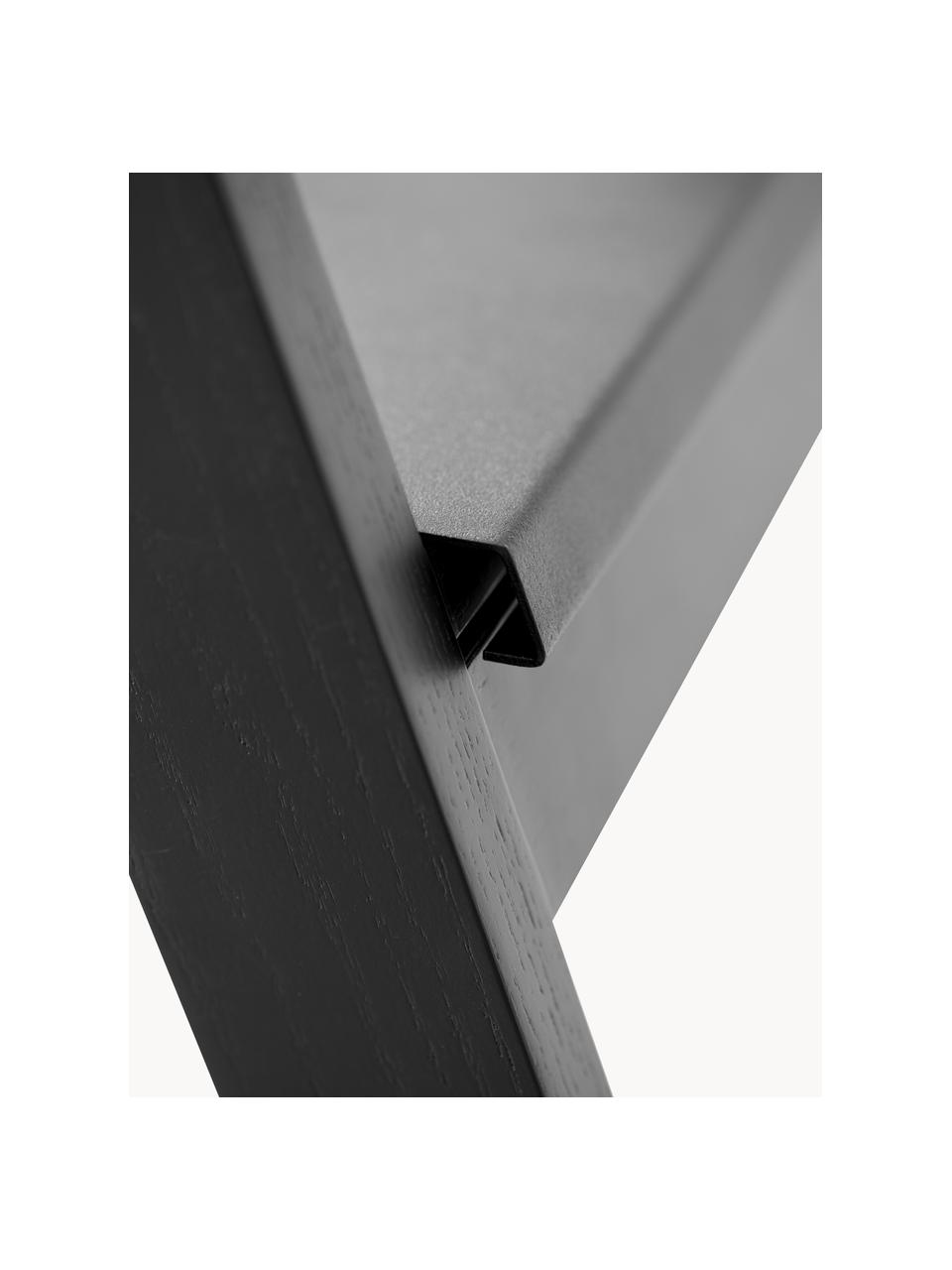 Escalera de madera de roble Reech, Estructura: madera de roble pintada, Negro, An 40 x Al 72 cm