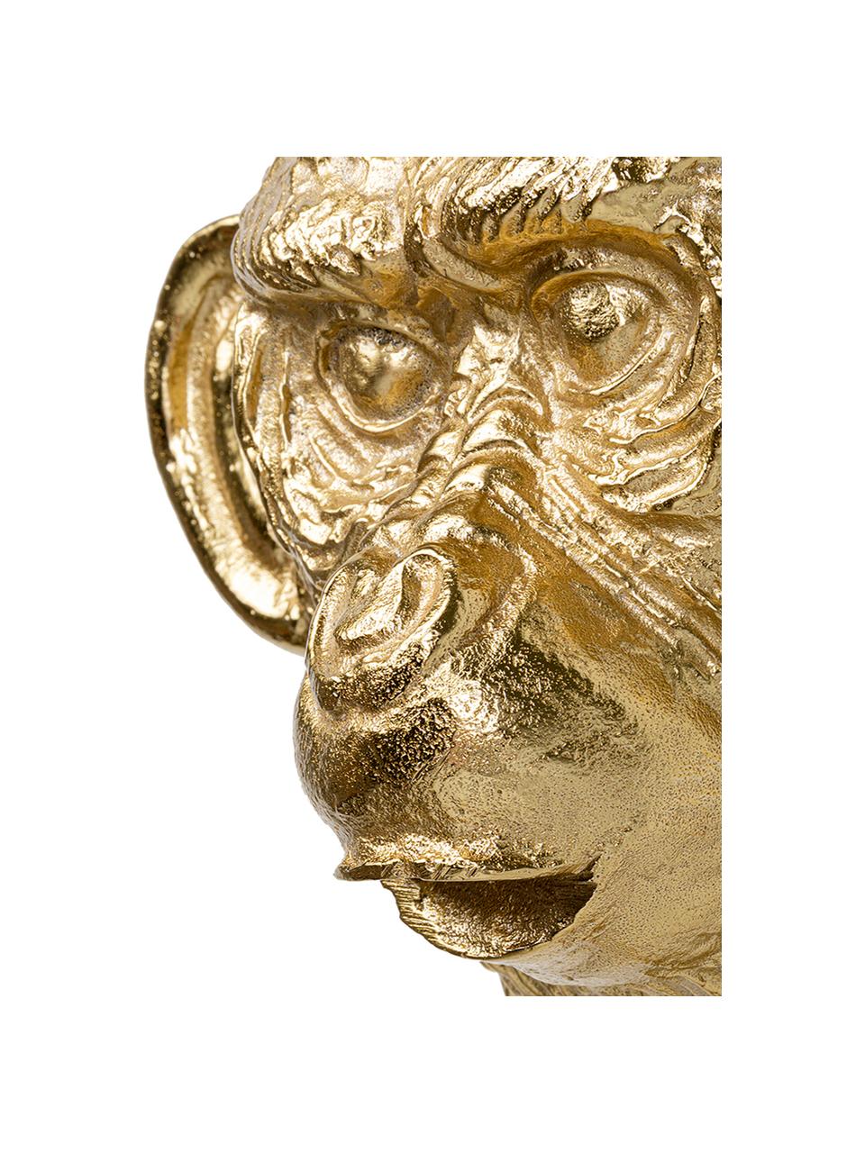 Ręcznie wykonany wieszak ścienny Monkey, Aluminium, mosiądz, Mosiądz, S 21 x W 26 cm