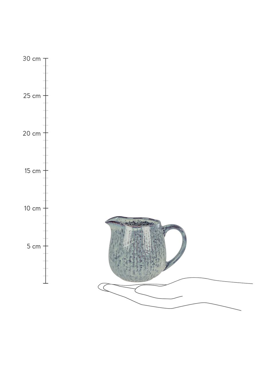 Ręcznie wykonany dzbanek do mleka Nordic Sea, 300 ml, Kamionka, Odcienie szarego, odcienie niebieskiego, Ø 12 x W 9 cm