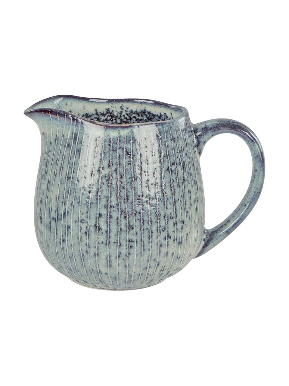 Pot à lait artisanal Nordic Sea, 300 ml, Grès cérame, Tons gris et bleus, Ø 12 x haut. 9 cm