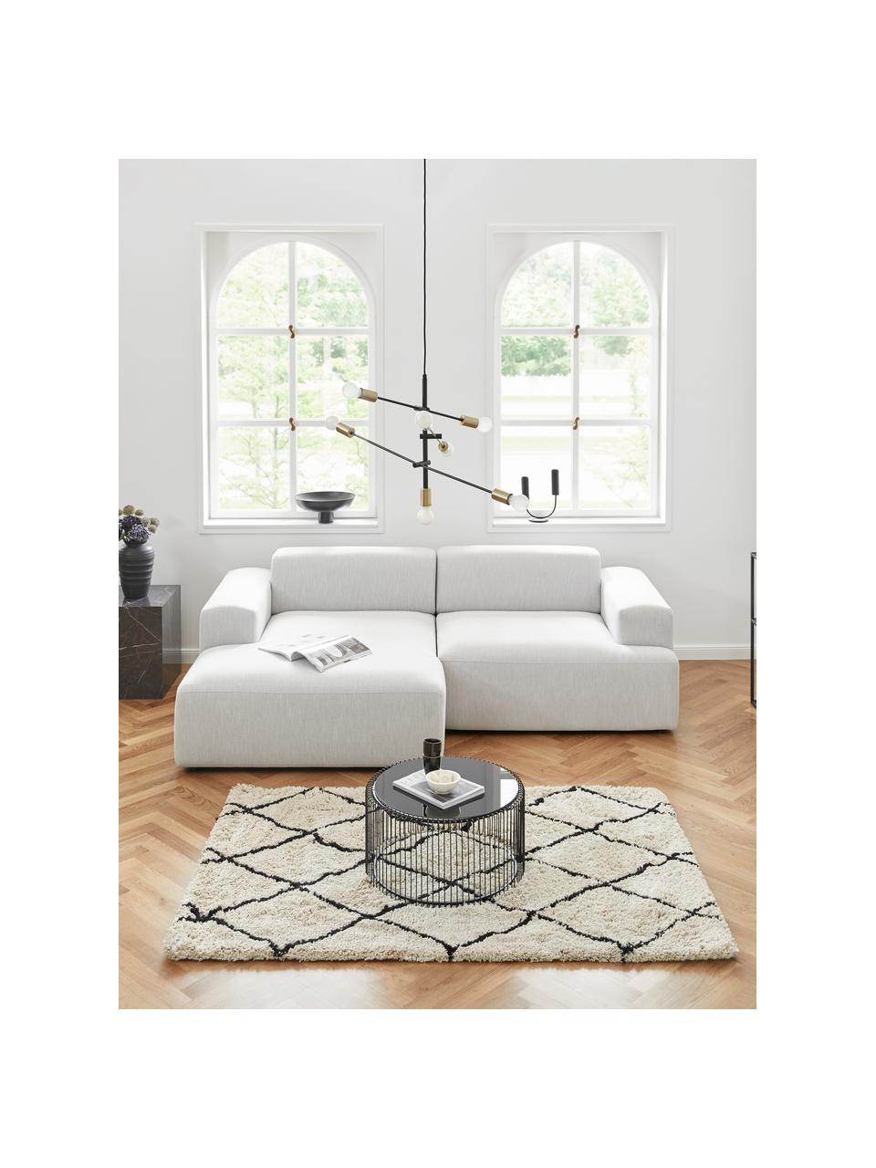 Divano angolare 3 posti Melva, Rivestimento: 100% poliestre Il rivesti, Struttura: pino massiccio, certifica, Tessuto grigio chiaro, Larg. 239 x Prof. 143 cm, chaise-longue a sinistra