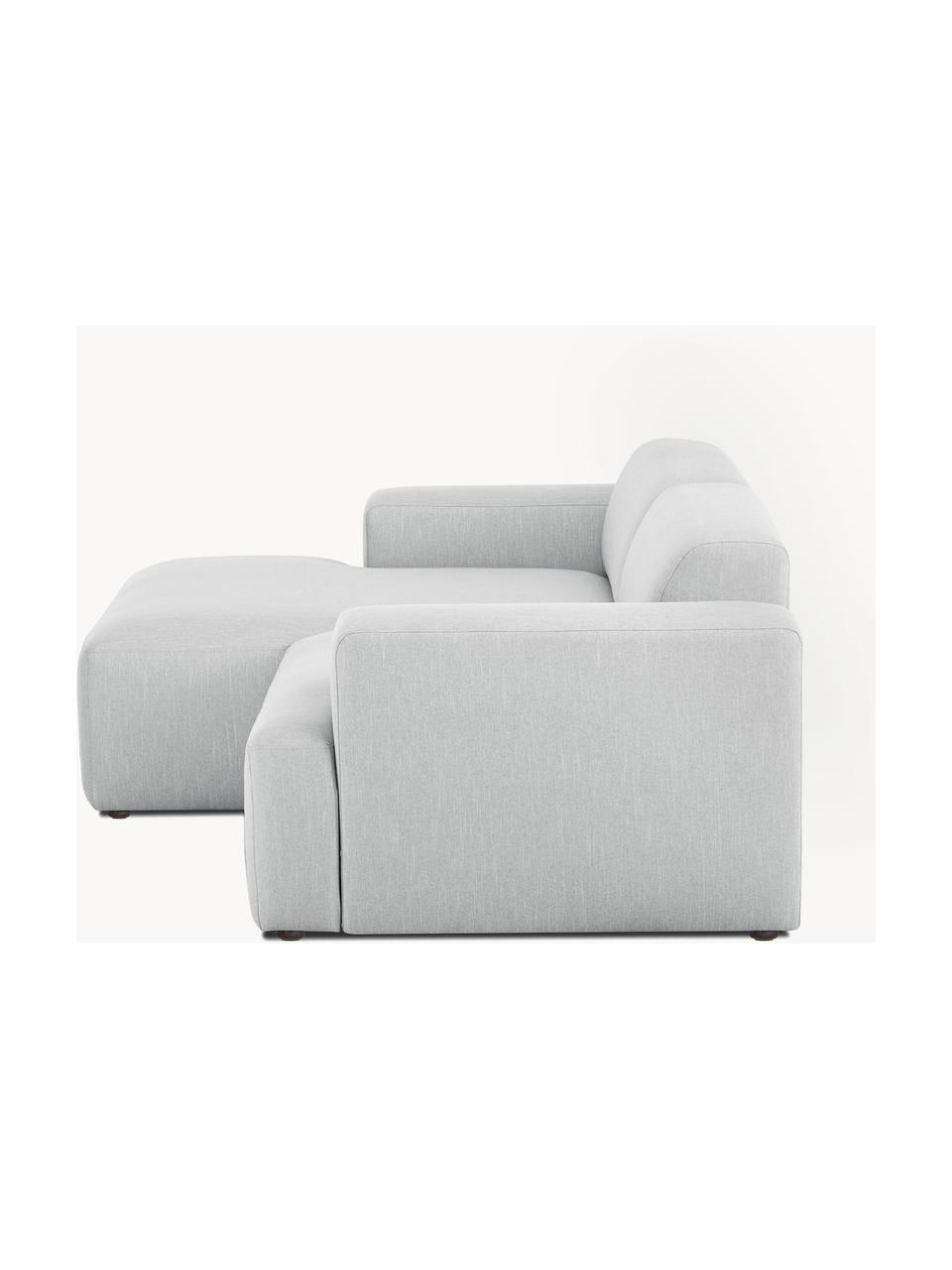 Ecksofa Melva (3-Sitzer), Bezug: 100% Polyester Der hochwe, Gestell: Massives Kiefernholz, Spa, Füße: Kunststoff Dieses Produkt, Webstoff Hellgrau, B 239 x T 143 cm, Eckteil rechts