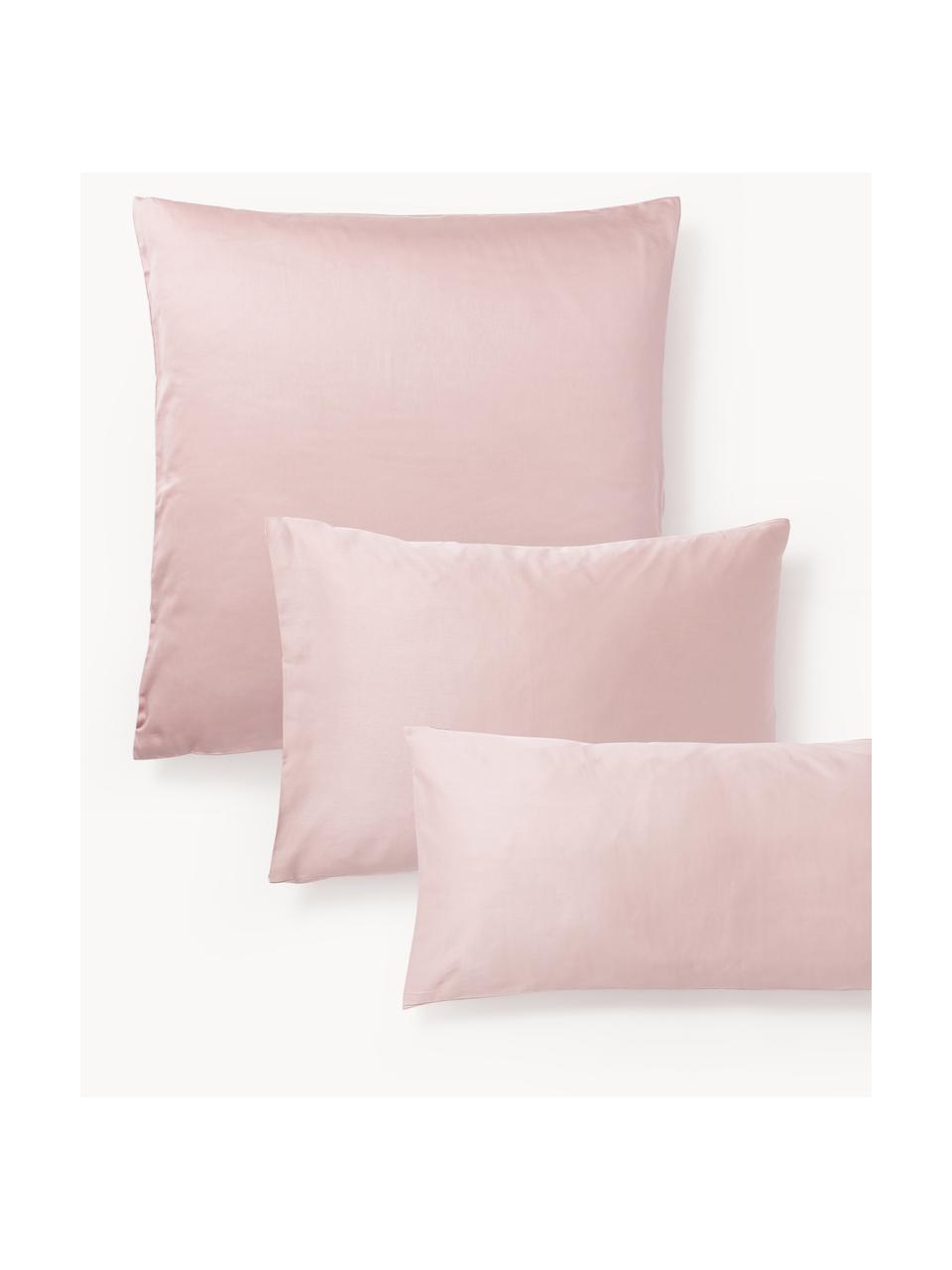 Poszewka na poduszkę z satyny bawełnianej Comfort, Blady różowy, S 40 x D 80 cm