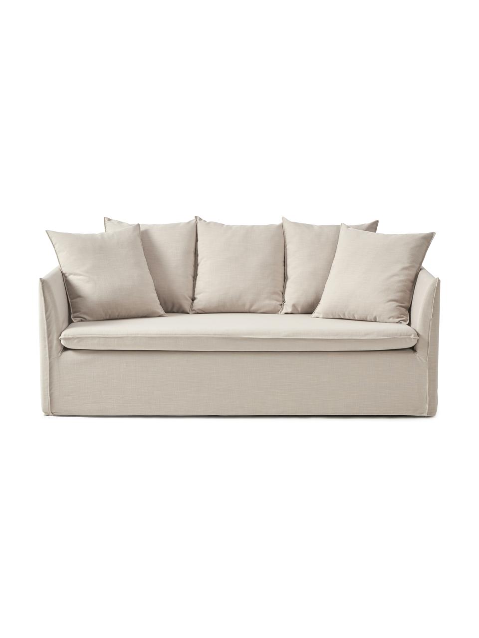 Sofa Mila (2-osobowa), Tapicerka: 100% poliester Dzięki tka, Stelaż: drewno sosnowe, płyta pil, Jasnoszara tkanina, S 190 x G 85 cm