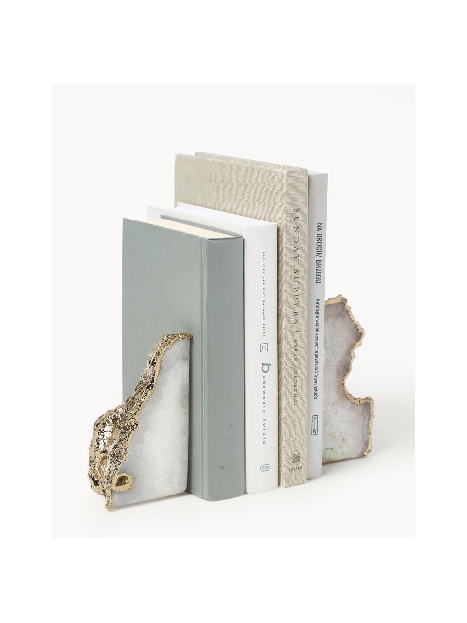 Sada knižních zarážek z křemene Sedona, 2 díly, Křemen, Bílý křemen, zlatá, Š 6 cm, V 10 cm