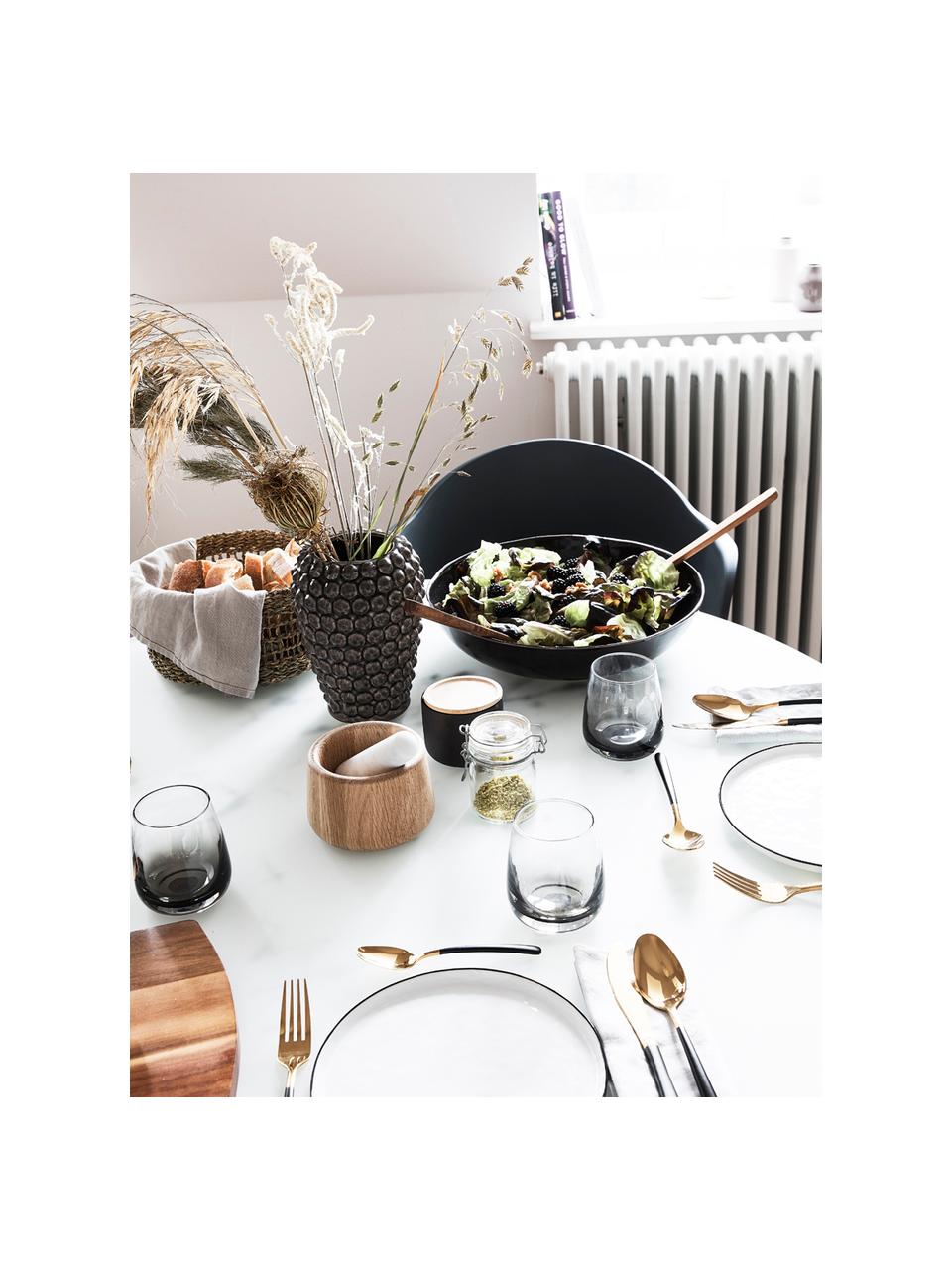 Handgemachte Servierschale Nordic Coal Ø 34 cm, Steingut, Schwarz, Ø 34 x H 8 cm