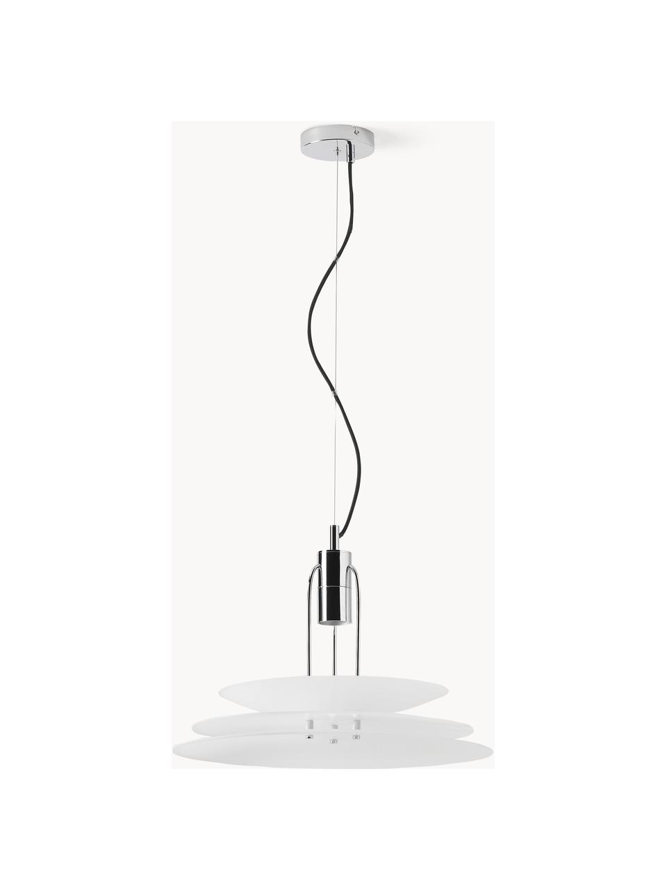 Lampa wisząca Kali, Biały, odcienie chromu, Ø 50 x W 90 cm