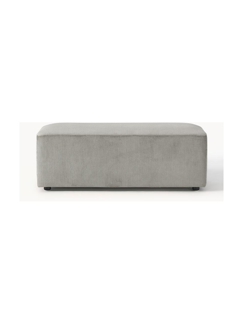 XL-Hocker Melva aus Cord, B 116 x T 42 cm, Bezug: Cord (92 % Polyester, 8 %, Gestell: Massives Kiefern- und Fic, Füße: Kunststoff Dieses Produkt, Cord Grau, B 116 x T 42 cm