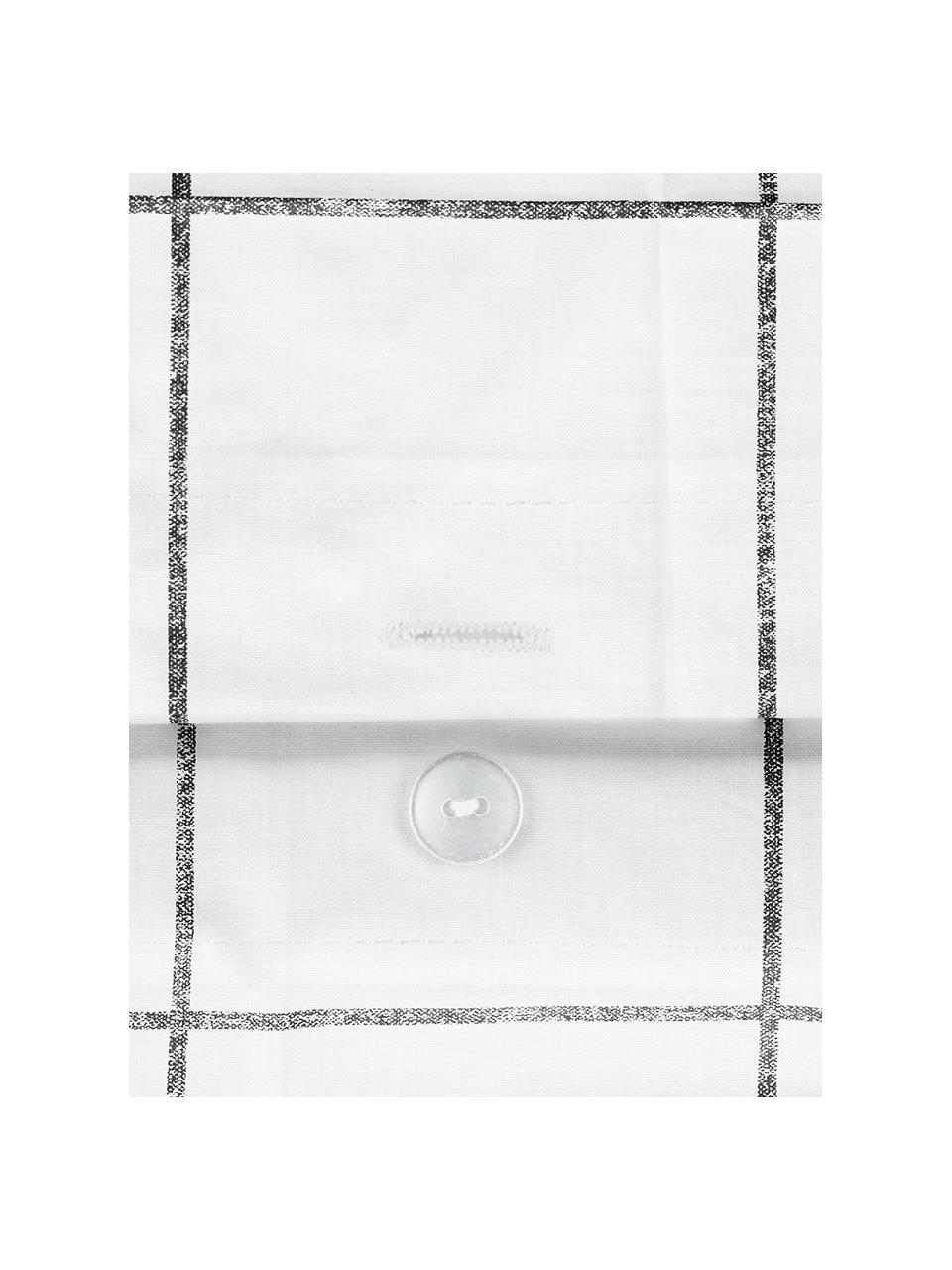 Funda de almohada de percal Juna, Blanco y negro a cuadros, An 50 x L 70 cm