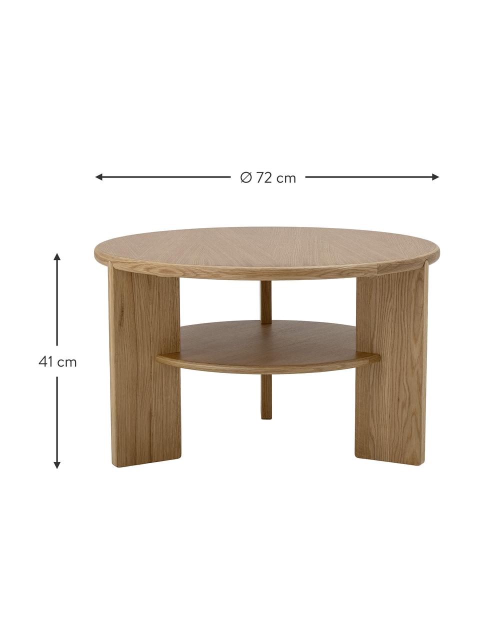 Tavolino rotondo in legno Lourdes, Pannello di fibra a media densità (MDF), Legno, Ø 72 cm
