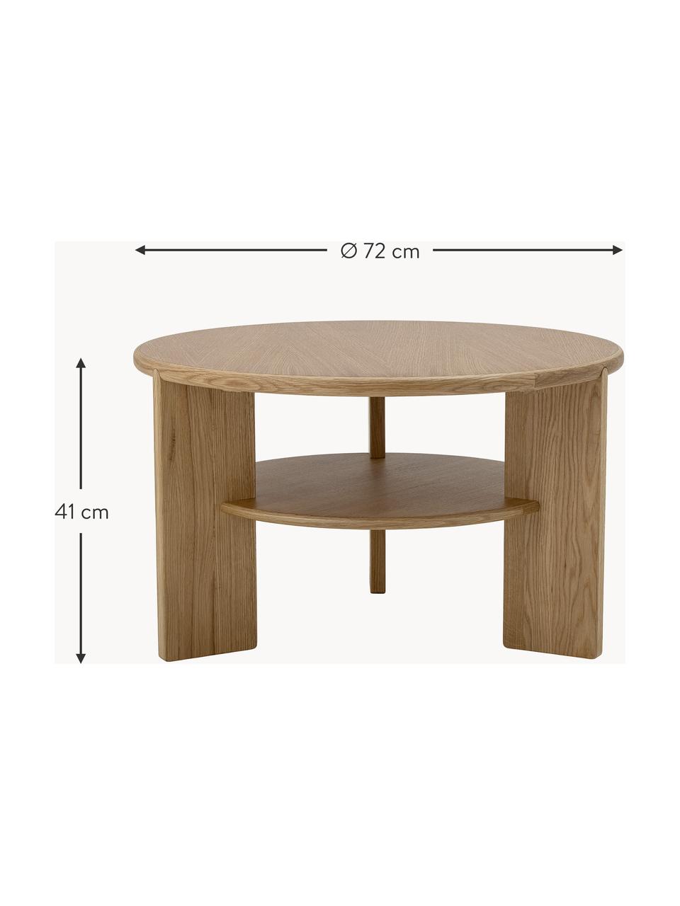 Mesa de centro redonda de madera Lourdes, Tablero de fibras de densidad media (MDF), Madera, Ø 72 cm