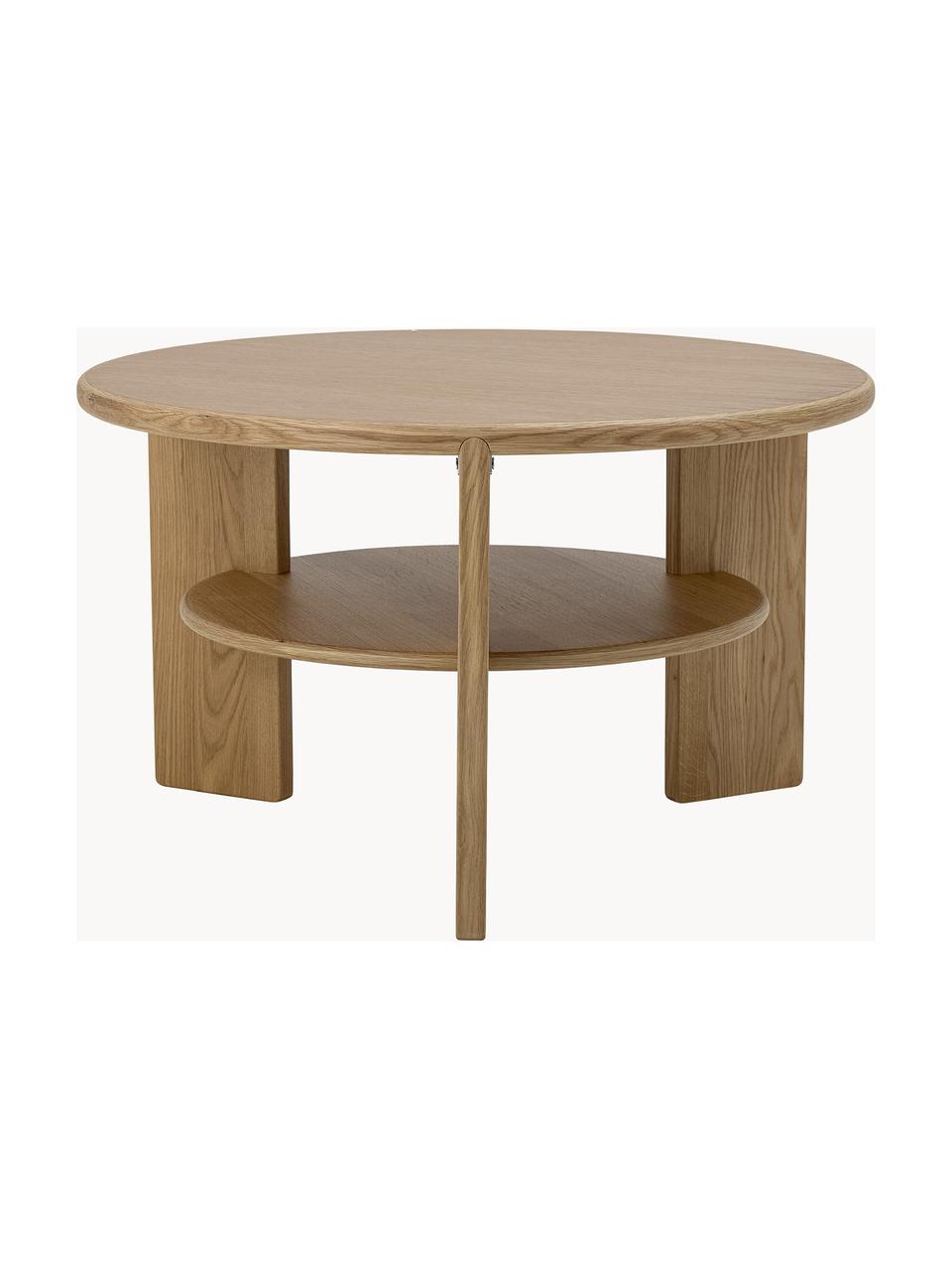Kovový dřevěný konferenční stolek Lourdes, MDF deska (dřevovláknitá deska střední hustoty), Dřevo, Ø 72 cm