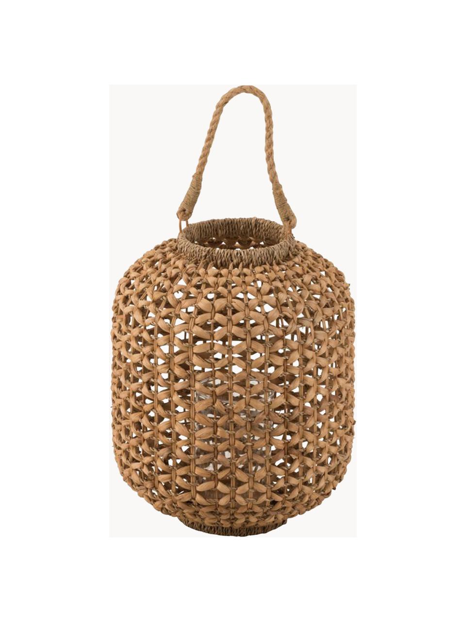 Latarenka z rattanu Lena, Rattan, metal, Jasny brązowy, Ø 32 x W 39 cm