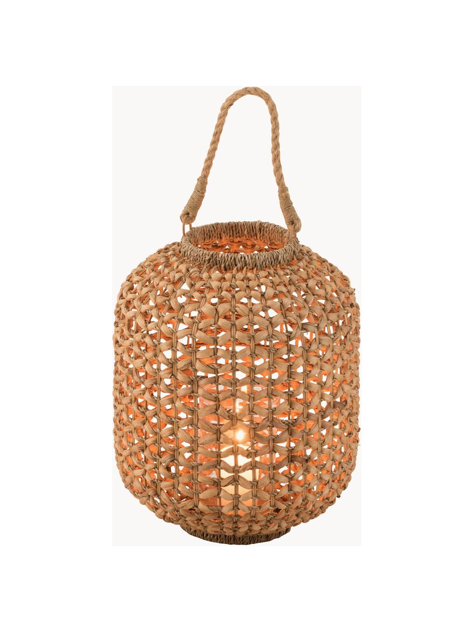 Latarenka z rattanu Lena, Rattan, metal, Jasny brązowy, Ø 32 x W 39 cm