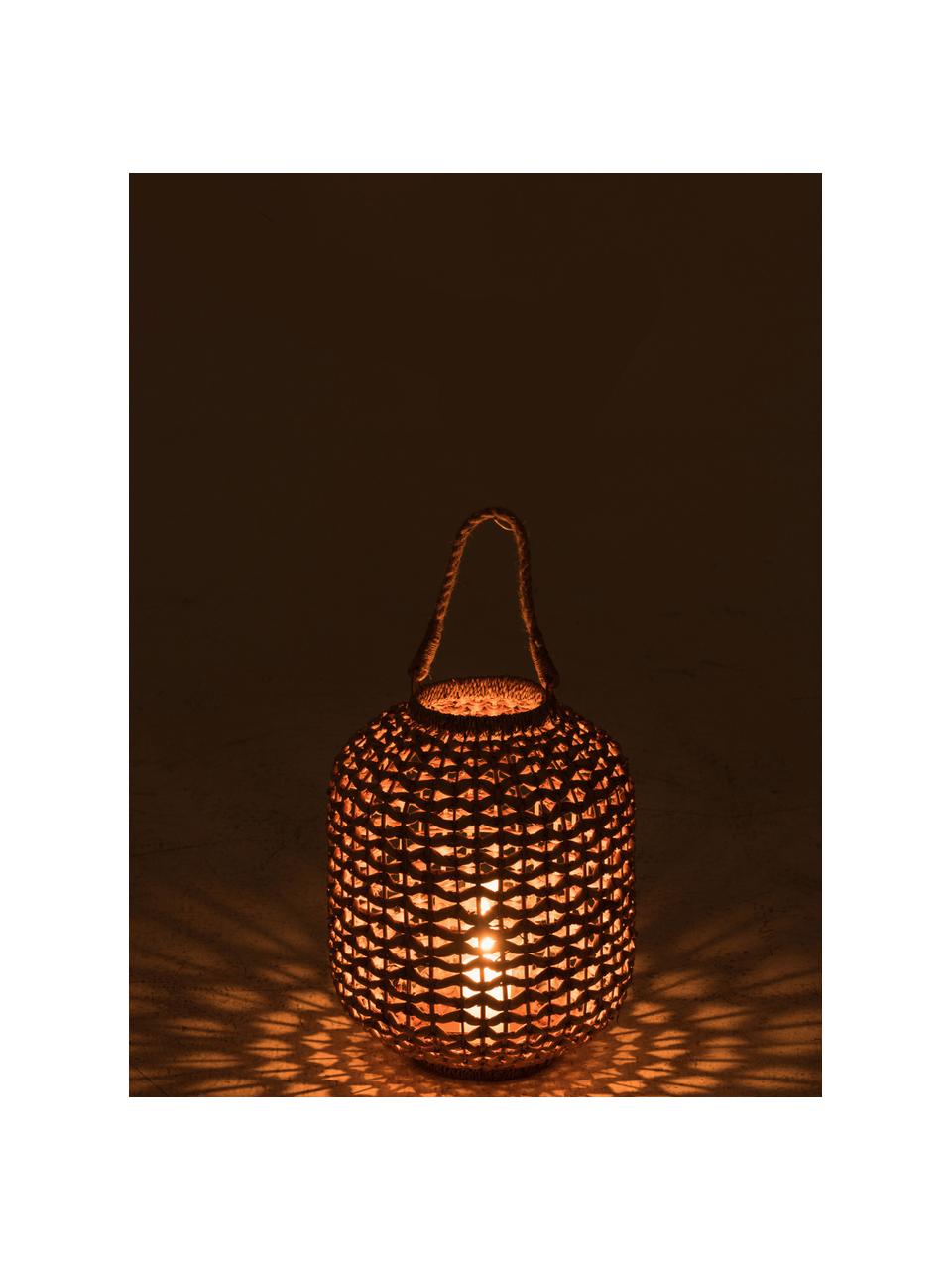 Latarenka z rattanu Lena, Rattan, metal, Jasny brązowy, Ø 32 x W 39 cm