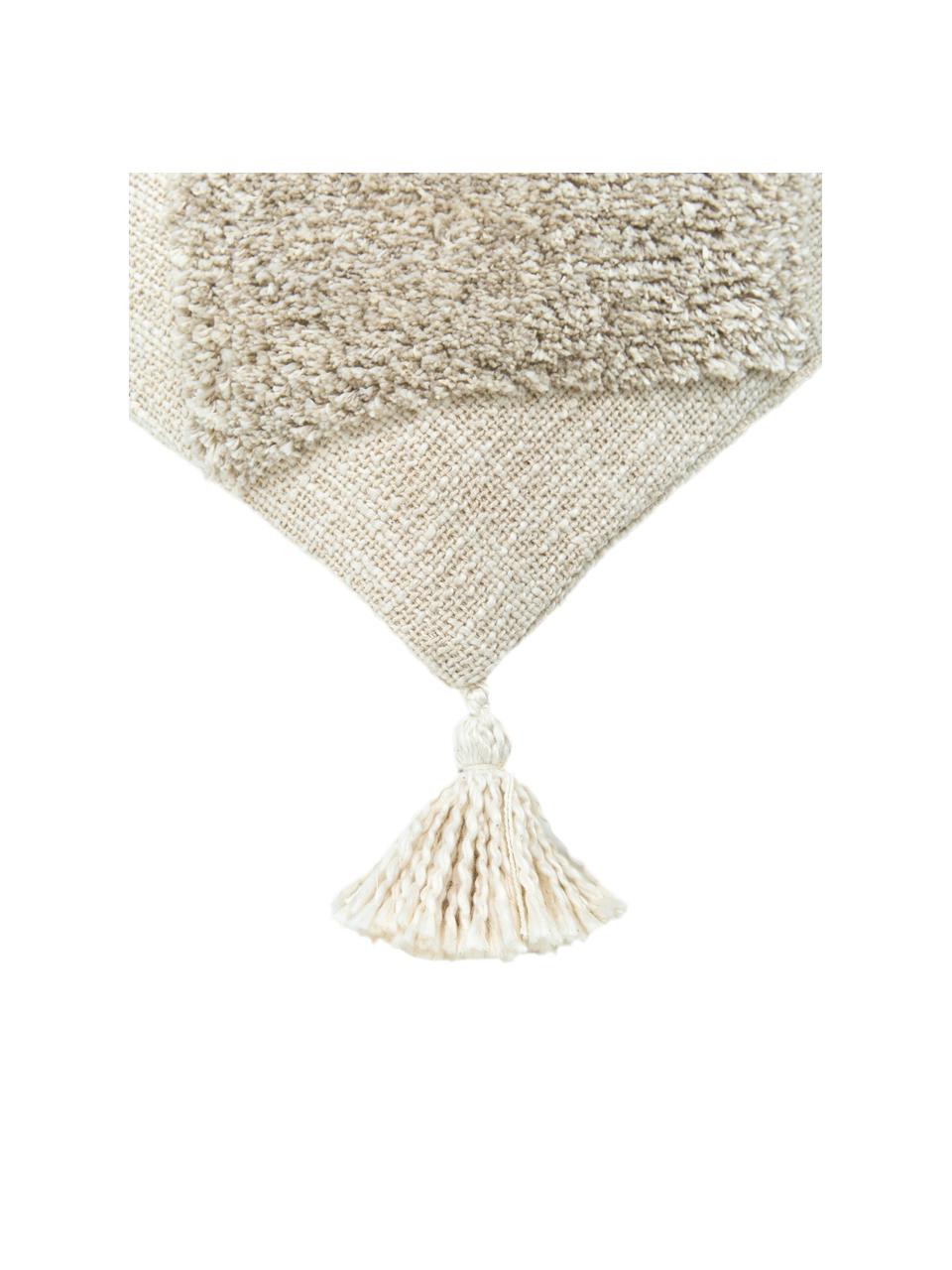 Bavlněný povlak na polštář se střapci Adara, 100 % bavlna, Krémová, Š 35 cm, D 110 cm