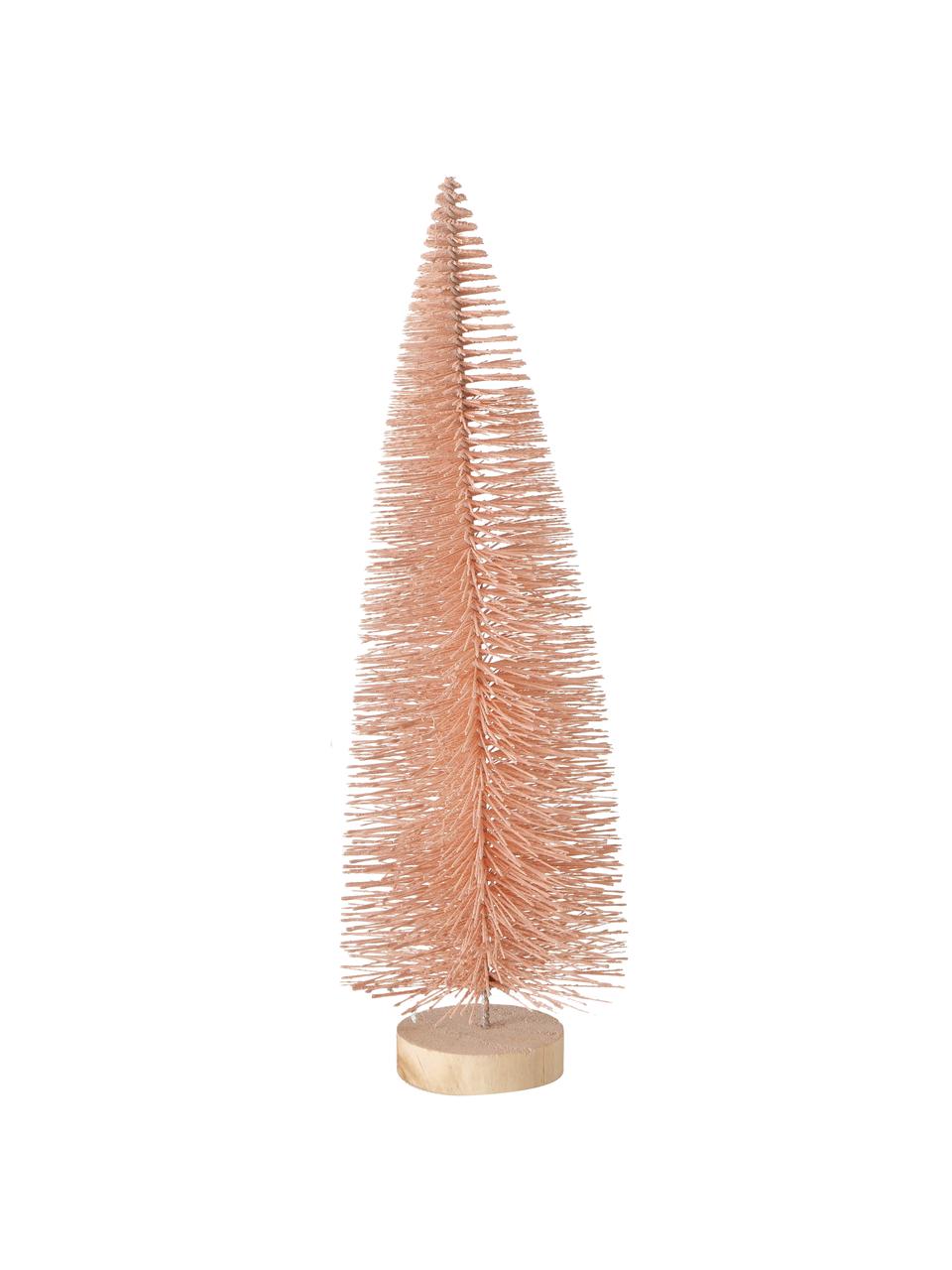 Set 3 alberi di Natale decorativi Tarvo, Marrone chiaro, tonalità rosa, Ø 9 x Alt. 31 cm