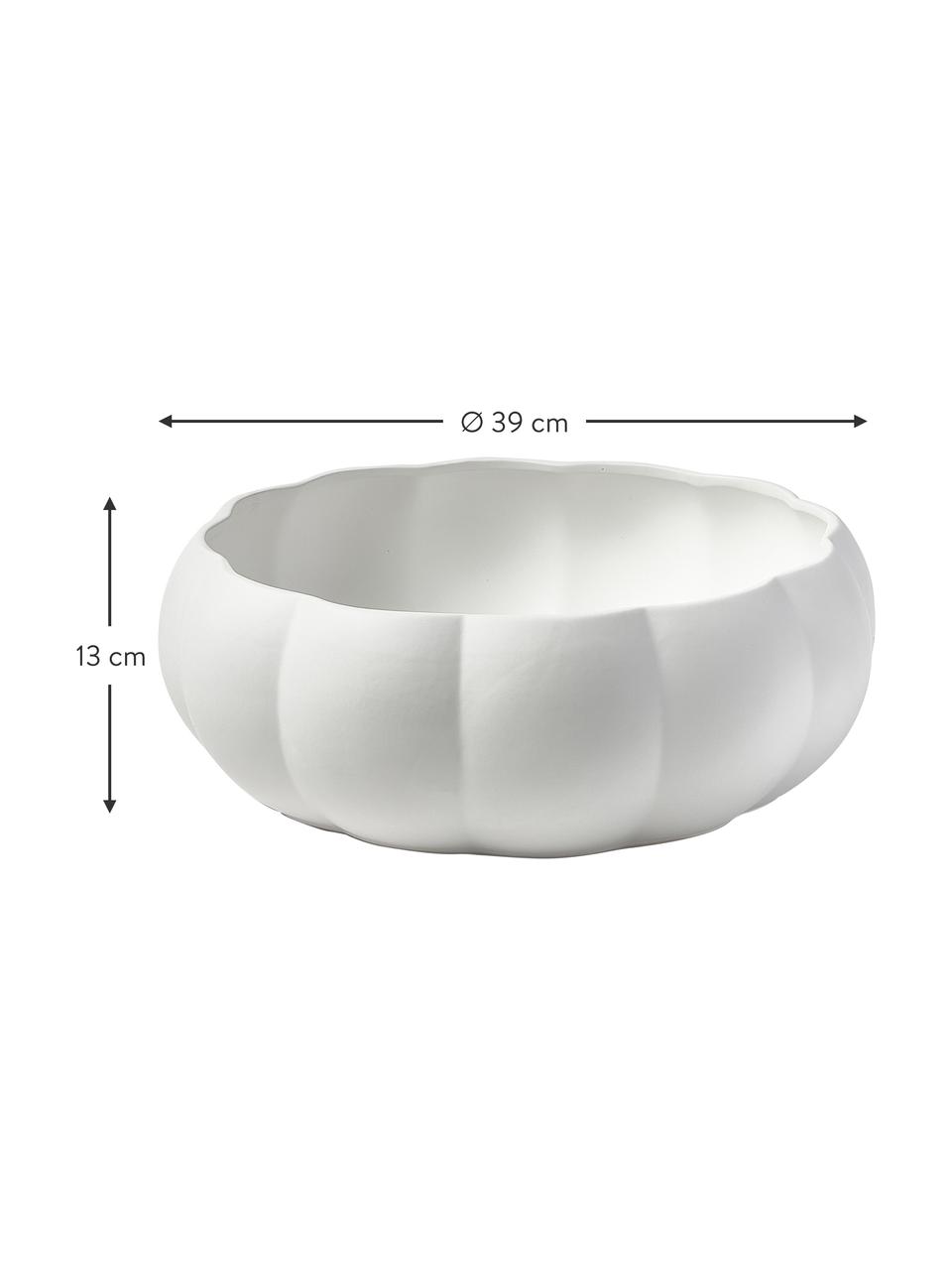 Bol decorativo de gres Valerian, Gres, Blanco, Ø 39 x Al 13 cm