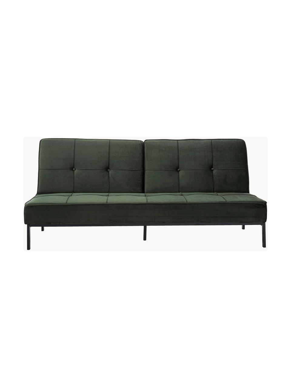 Samt-Schlafsofa Perugia (3-Sitzer), Bezug: Polyester Der hochwertige, Samt Dunkelgrün, B 198 x T 95 cm