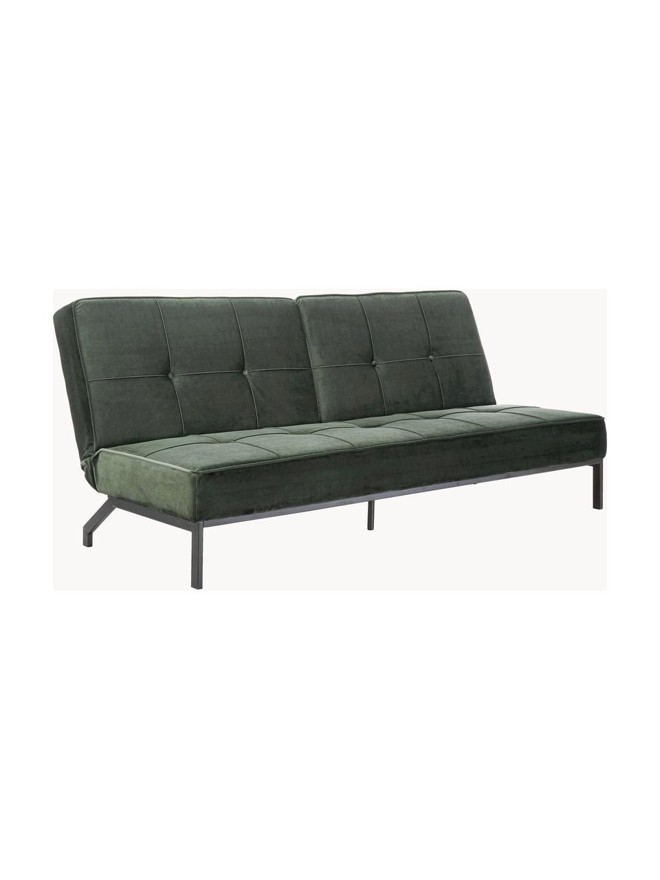 Samt-Schlafsofa Perugia (3-Sitzer), Bezug: Polyester Der hochwertige, Samt Dunkelgrün, B 198 x T 95 cm