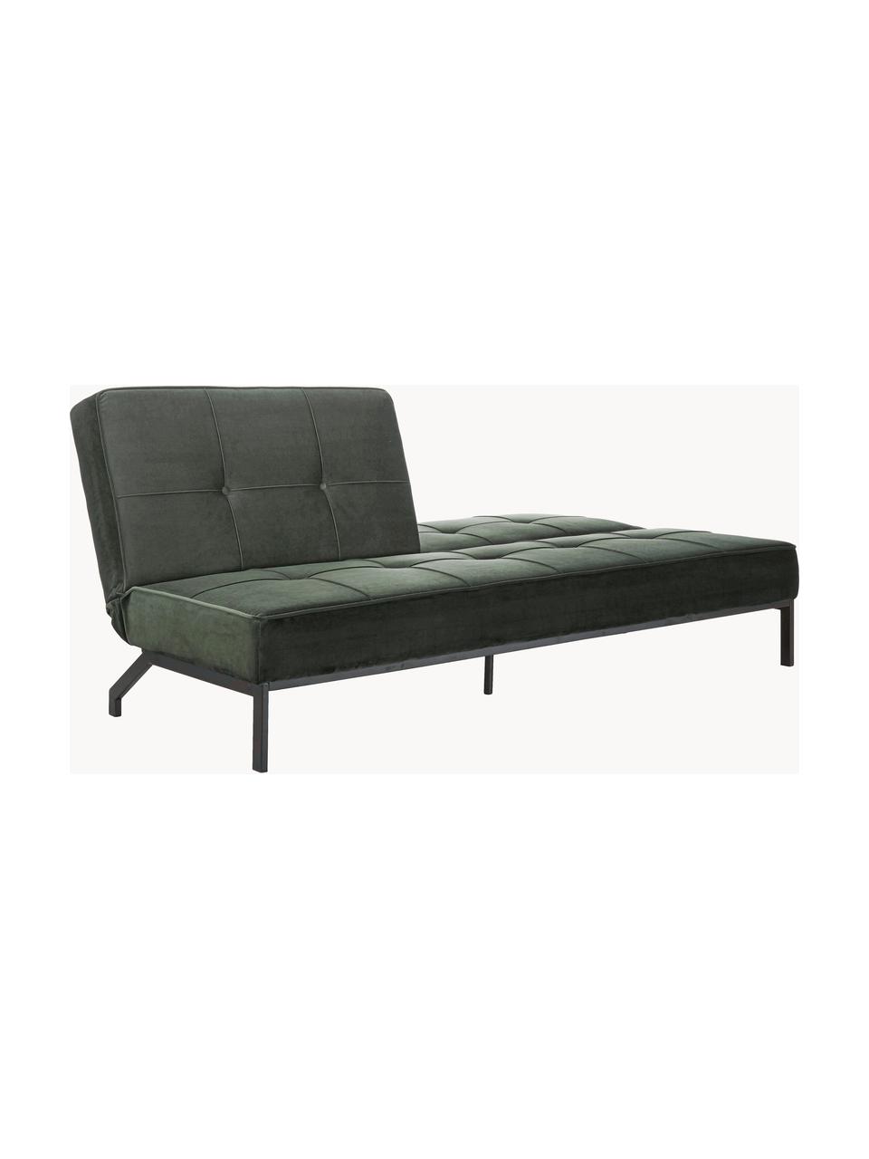 Samt-Schlafsofa Perugia (3-Sitzer), Bezug: Polyester Der hochwertige, Samt Dunkelgrün, B 198 x T 95 cm