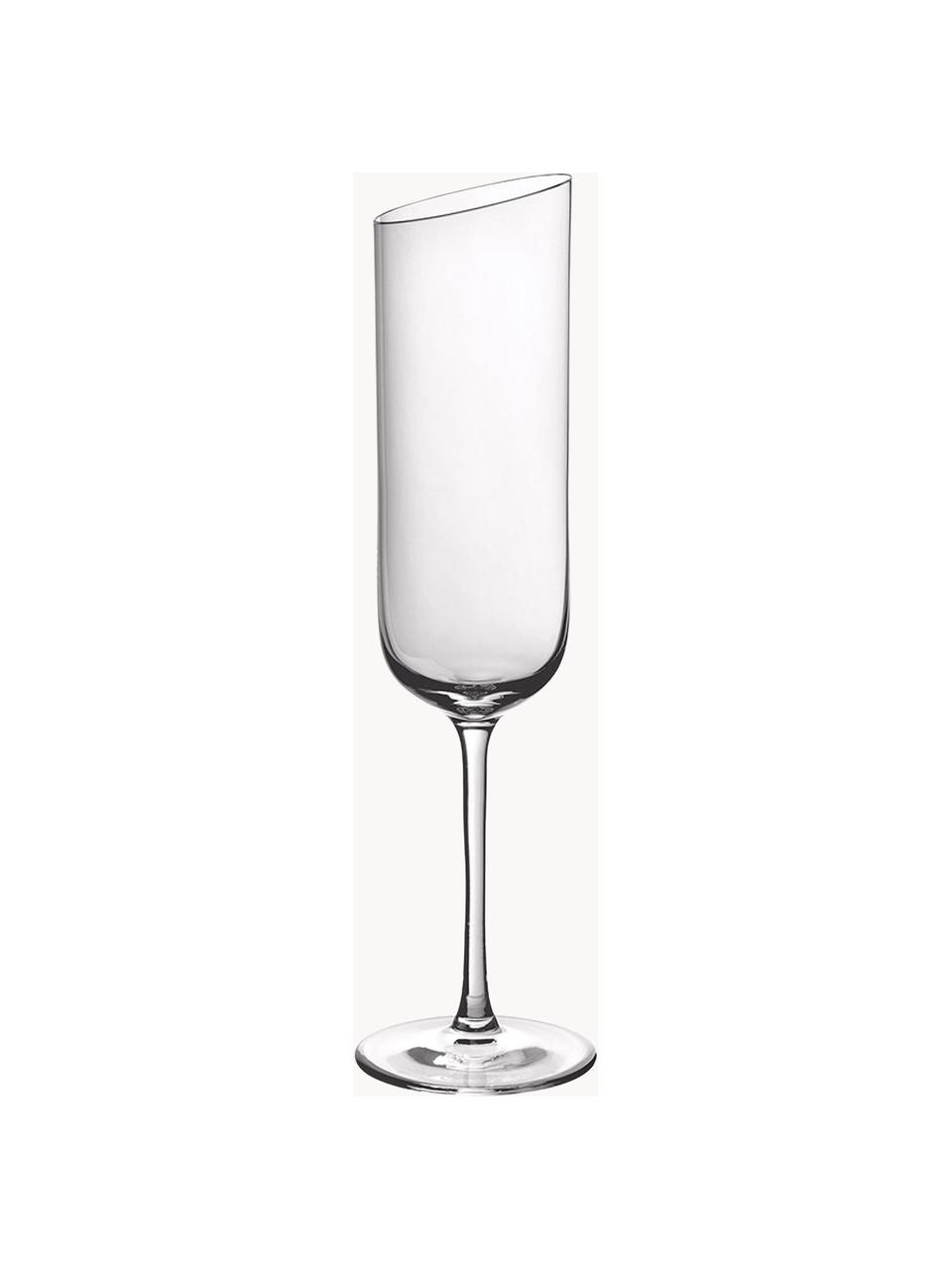 Sektgläser NewMoon, 4 Stück, Glas, Transparent, Ø 5 x H 23 cm, 170 ml