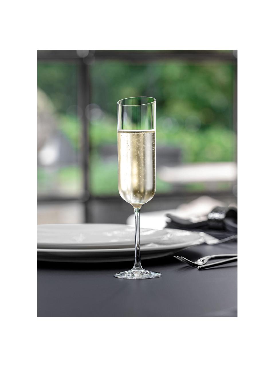 Poháre na šampanské NewMoon, 4 ks, Sklo, Priehľadná, Ø 5 x V 23 cm, 170 ml