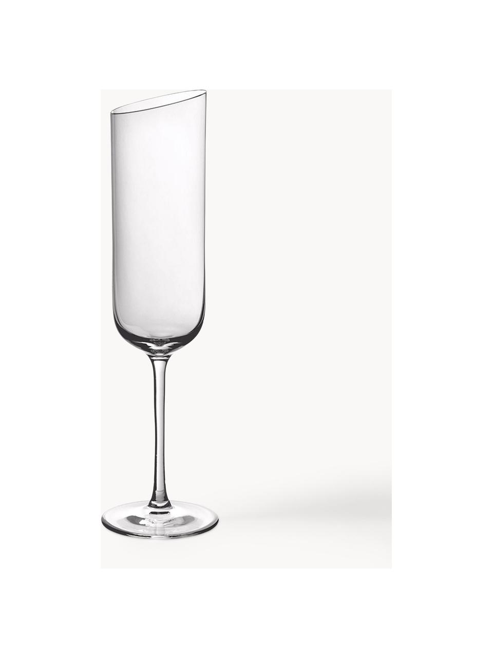 Champagneglazen NewMoon, 4 stuks, Glas, Transparant, Ø 5 x H 23 cm, 170 ml