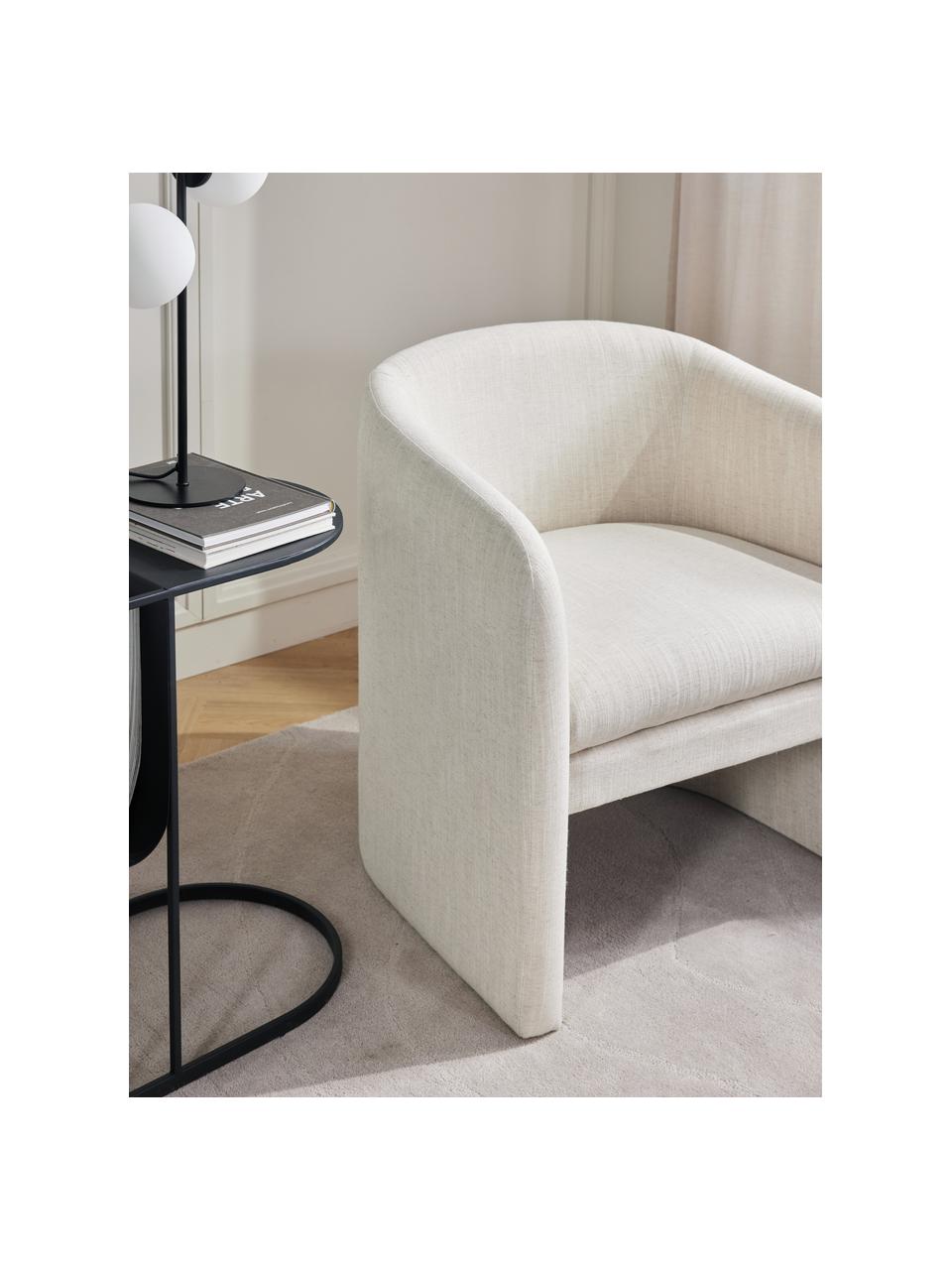 Sillón Mairo, Tapizado: 54% poliéster, 36% viscos, Estructura: madera de pino maciza, Tejido beige, An 68 x F 62 cm