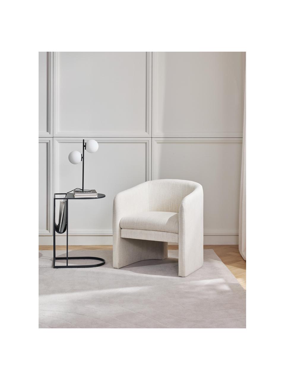 Loungefauteuil Mairo, Bekleding: 54% polyester, 36% viscos, Frame: massief grenenhout, FSC-g, Geweven stof lichtbeige, B 68 x D 62 cm