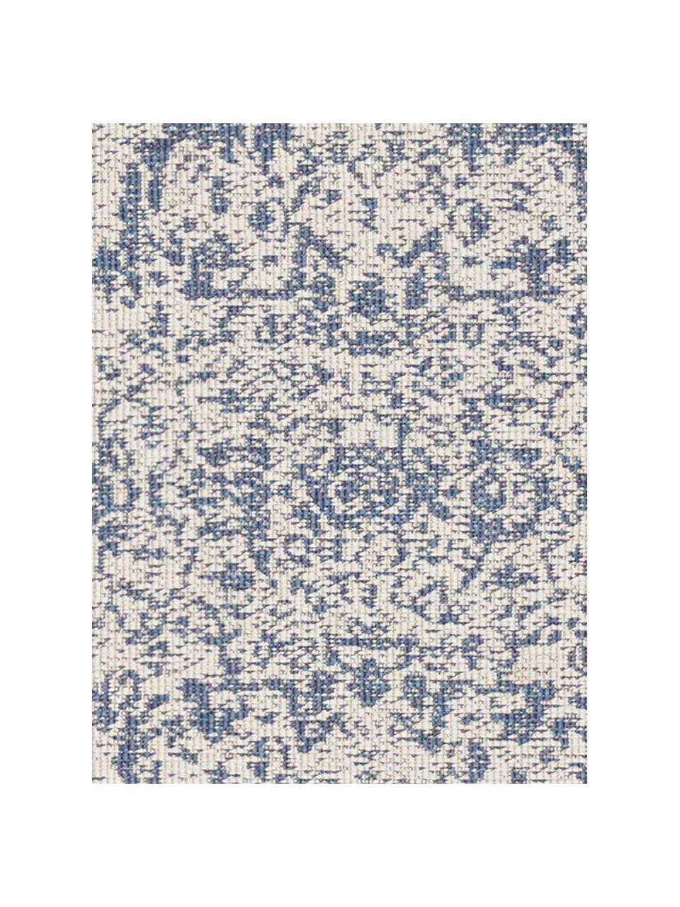 In- & Outdoor-Wendeteppich Cebu im Vintage Look, Blau/Creme, 100% Polypropylen, Blau, Beige, B 200 x L 290 cm (Größe L)