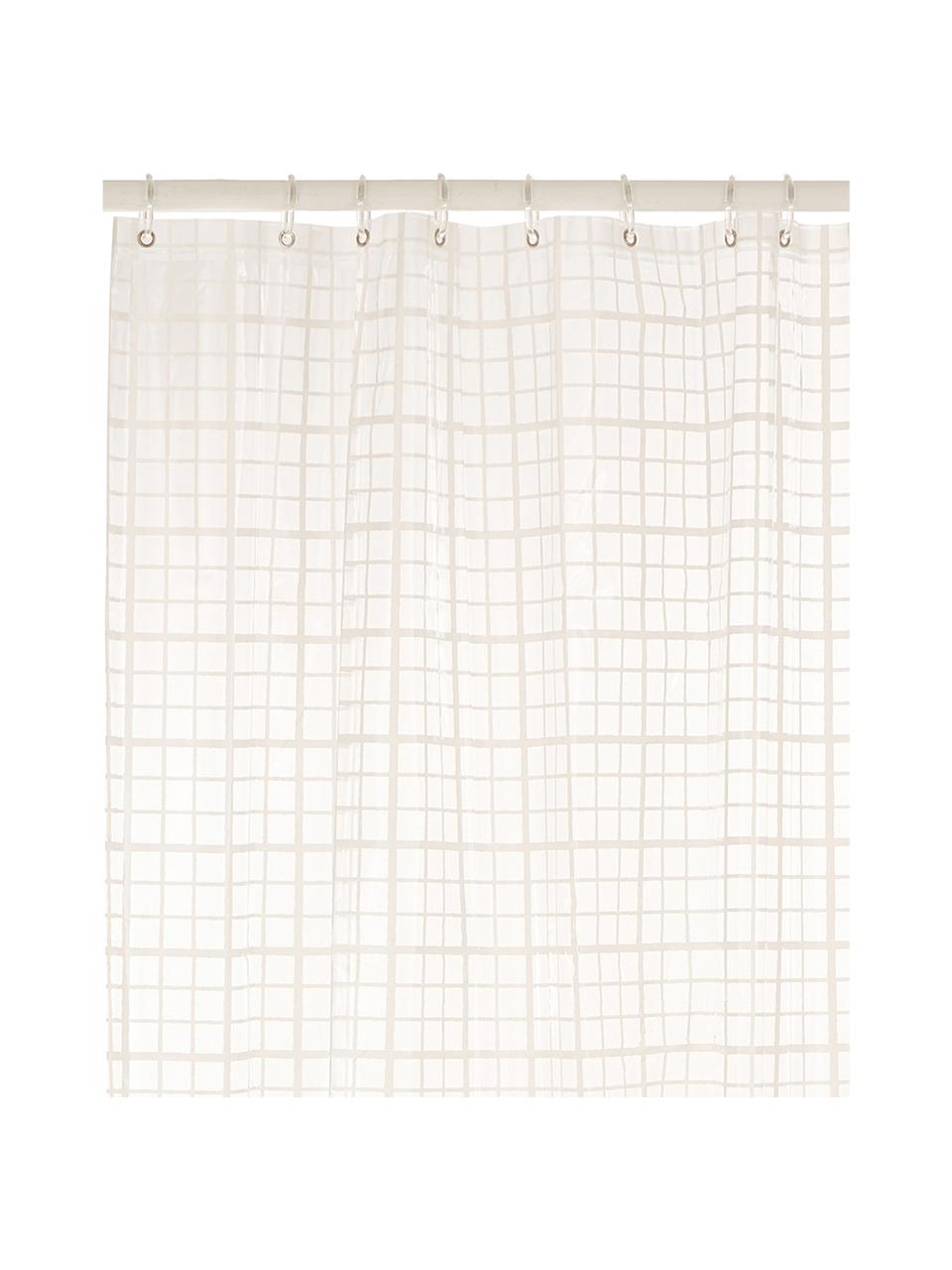 Tenda da doccia a quadri Porto, Bianco, grigio, Larg. 180 x Lung. 180 cm