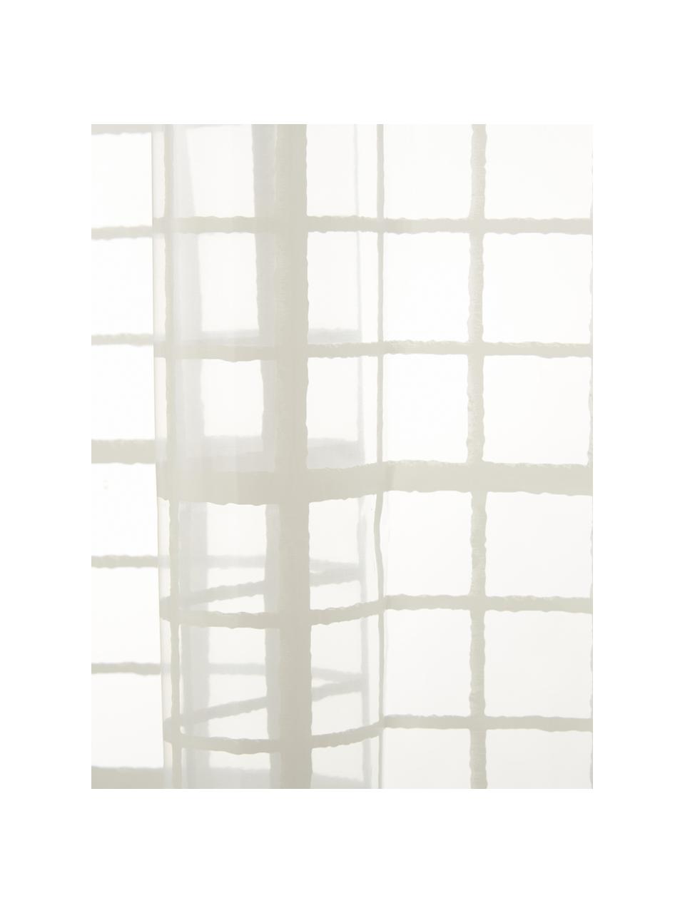 Cortina de baño corta Porto, semitransparente, Blanco, gris, An 180 x L 180 cm
