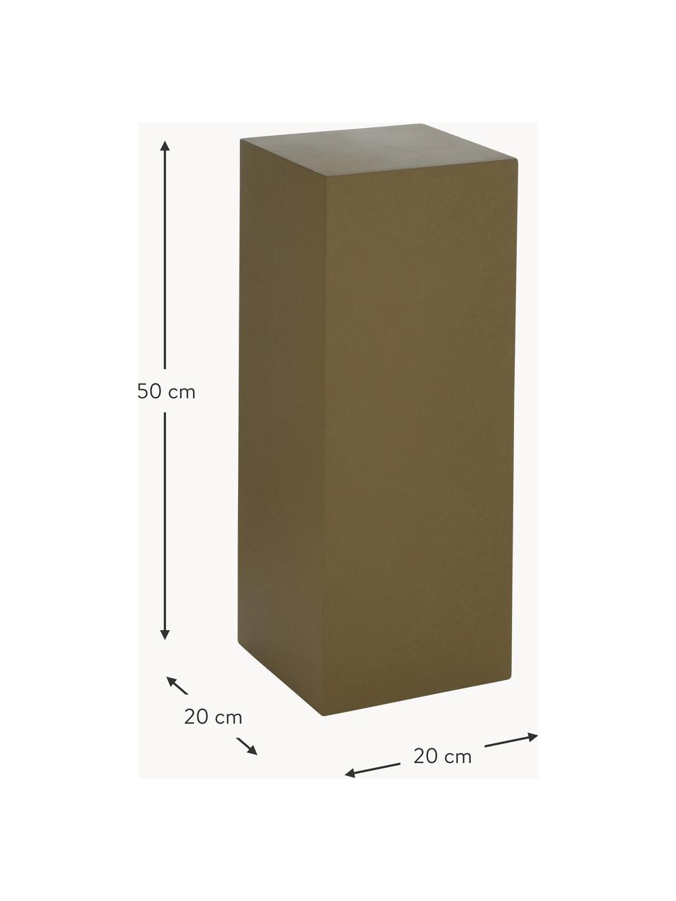 Dekorativní sloup Smash, dřevovláknitá deska střední hustoty (MDF), Olivově zelená, Š 20 cm, V 50 cm