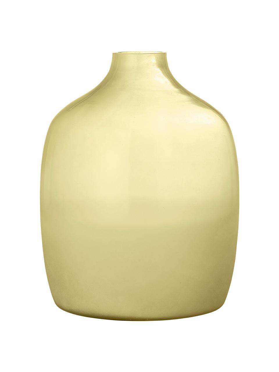 Glas-Vase Idima in Gelb, Glas, Gelb, Transparent, Ø 24 x H 30 cm