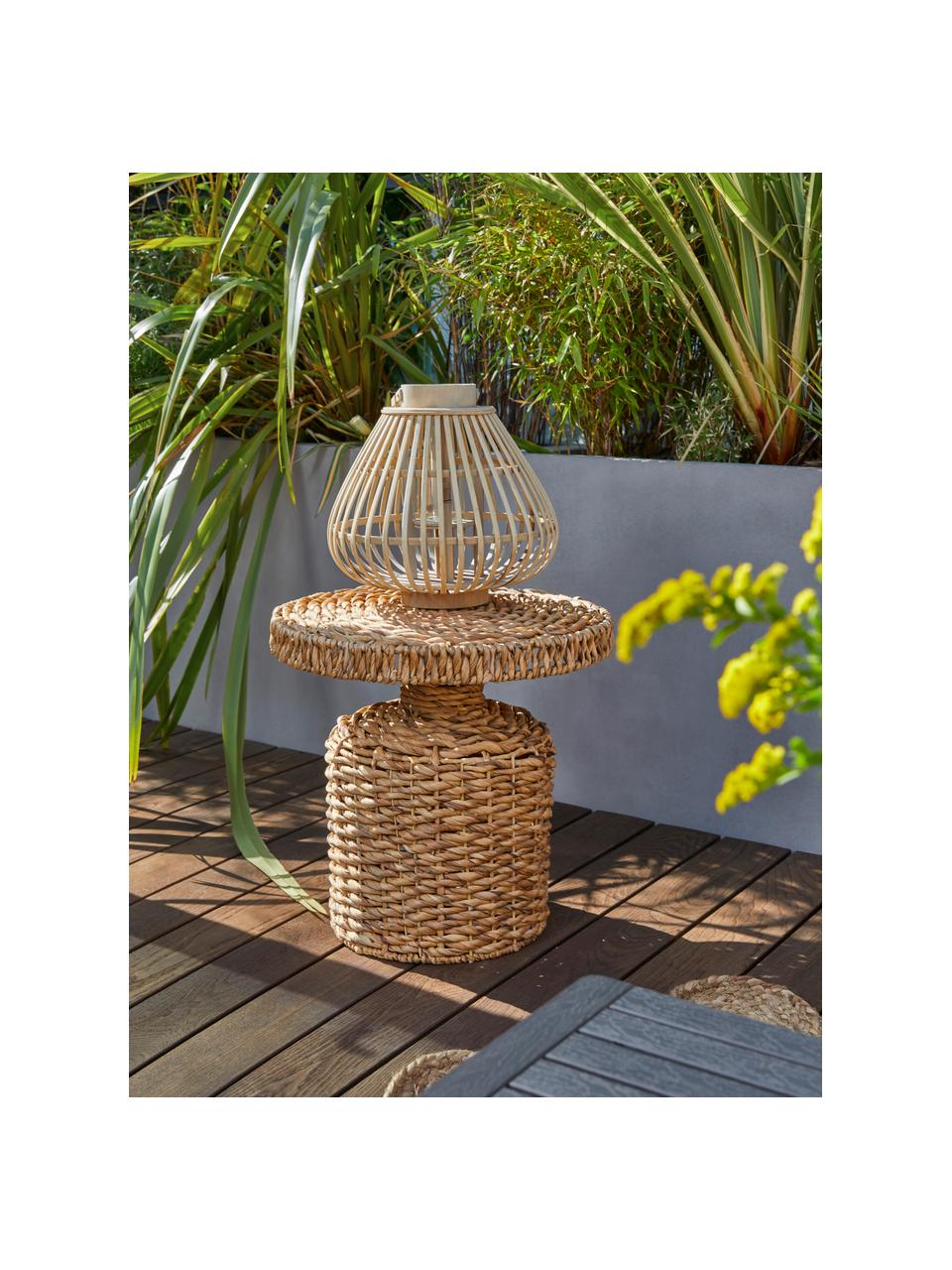 Lampáš z bambusu Sahara, Bambus, Konštrukcia: bambus Sklo: priehľadná, Ø 32 x V 28 cm