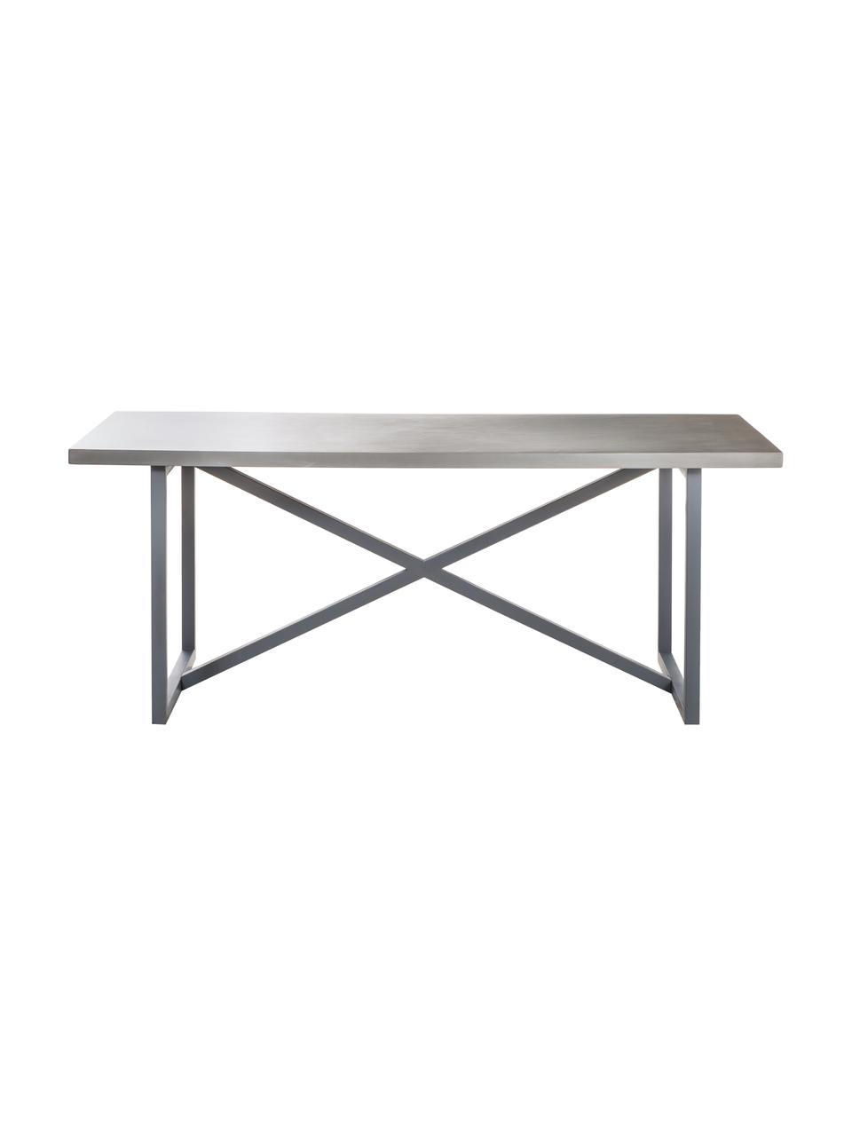 Mesa de comedor Massive, Tablero: fibras de densidad media , Patas: metal, Gris, An 190 x F 90 cm