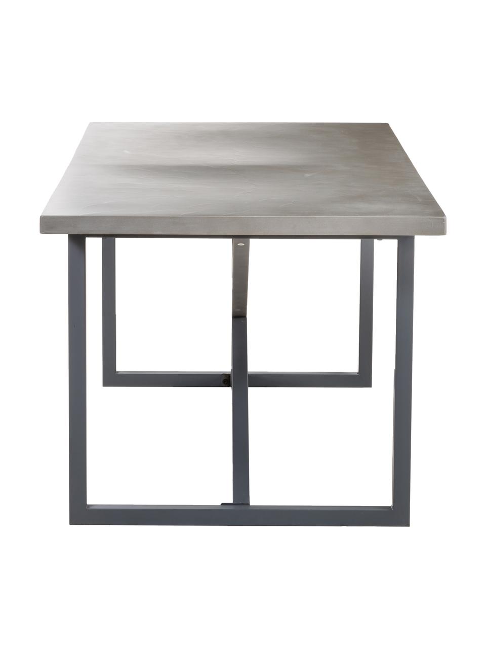 Mesa de comedor Massive, Tablero: fibras de densidad media , Patas: metal, Gris, An 190 x F 90 cm