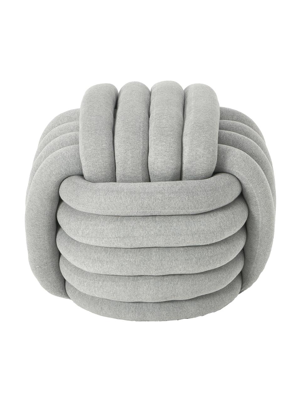 Knoten-Pouf Twist, Bezug: 100 % Baumwolle, Hellgrau, B 54 x H 45 cm