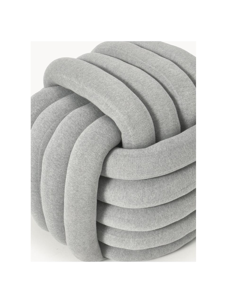 Knoten-Pouf Twist, Bezug: 100 % Baumwolle, Hellgrau, B 54 x H 45 cm