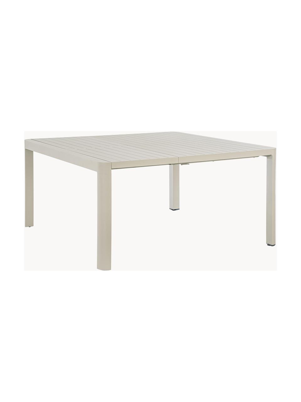 Mesa extensible para exterior Kiplin, 97-150 x 150 cm, Aluminio con pintura en polvo, Beige claro, An 97-150 x F 150 cm