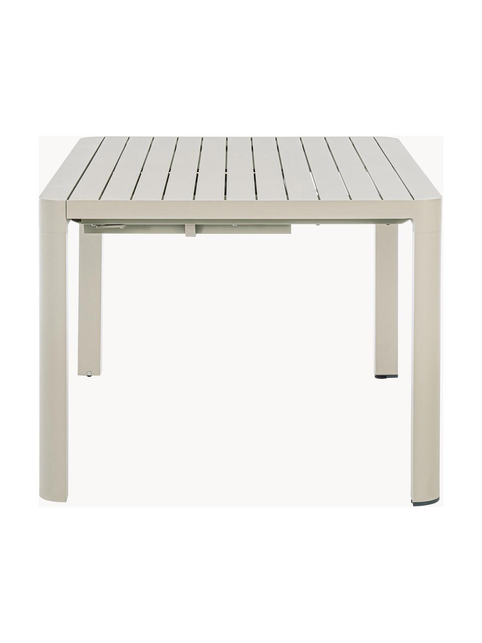 Table de jardin extensible Kiplin, 97 - 150 x 150 cm, Aluminium, revêtement par poudre, Beige clair, larg. 97 - 150 x prof. 150 cm