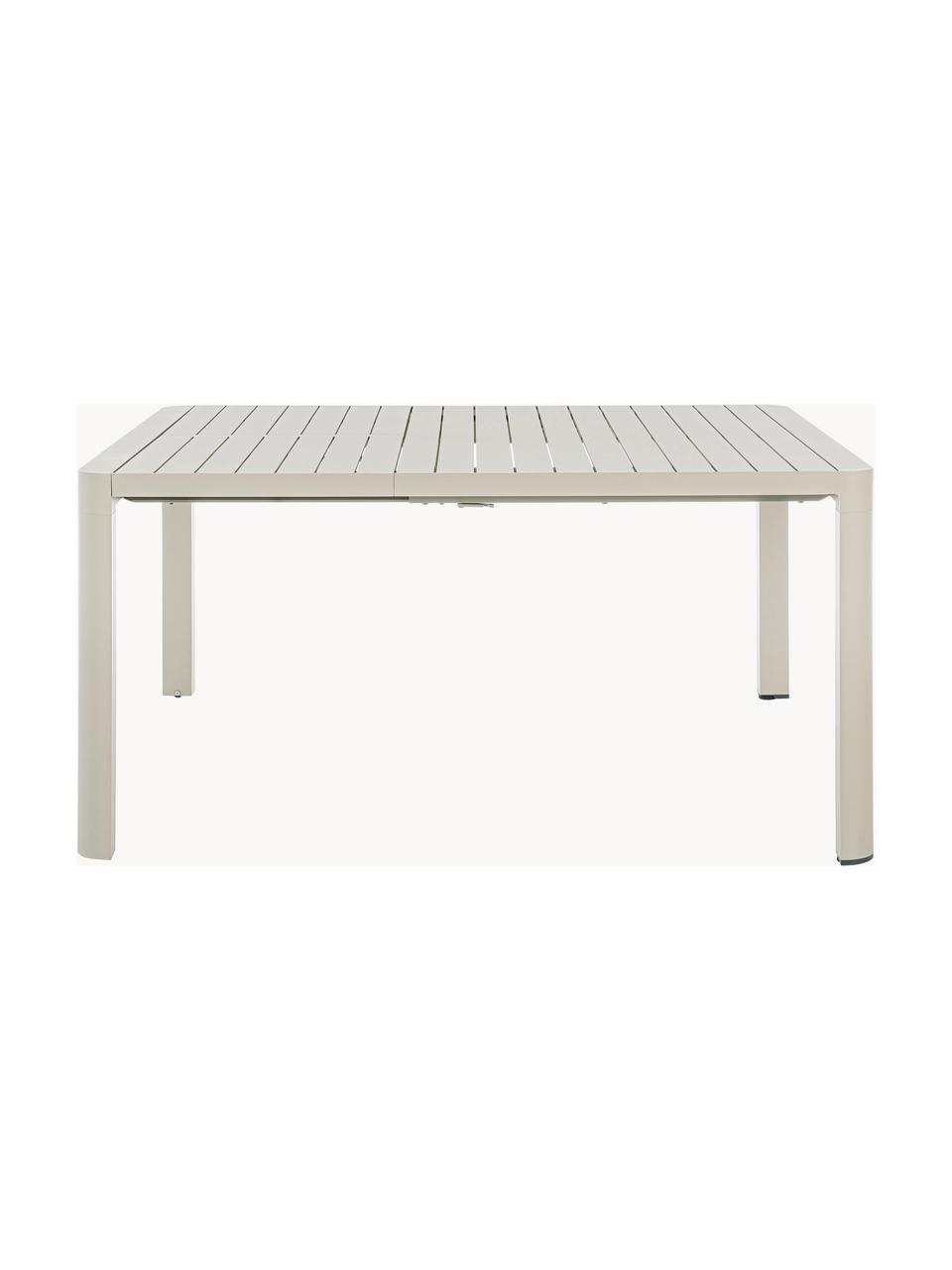 Tavolo da giardino allungabile Kiplin, 97 - 150 x 150 cm, Alluminio verniciato a polvere, Beige chiaro, Larg. 97/150 x Prof. 150 cm