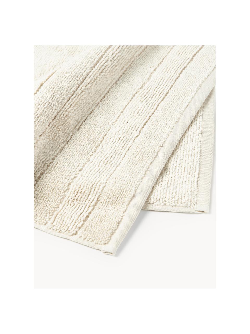 Lot de serviettes de bain avec bordure décorative Luxe, set de tailles variées, Blanc cassé, 3 éléments (1 serviette invité, 1 serviette de toilette et 1 drap de bain)