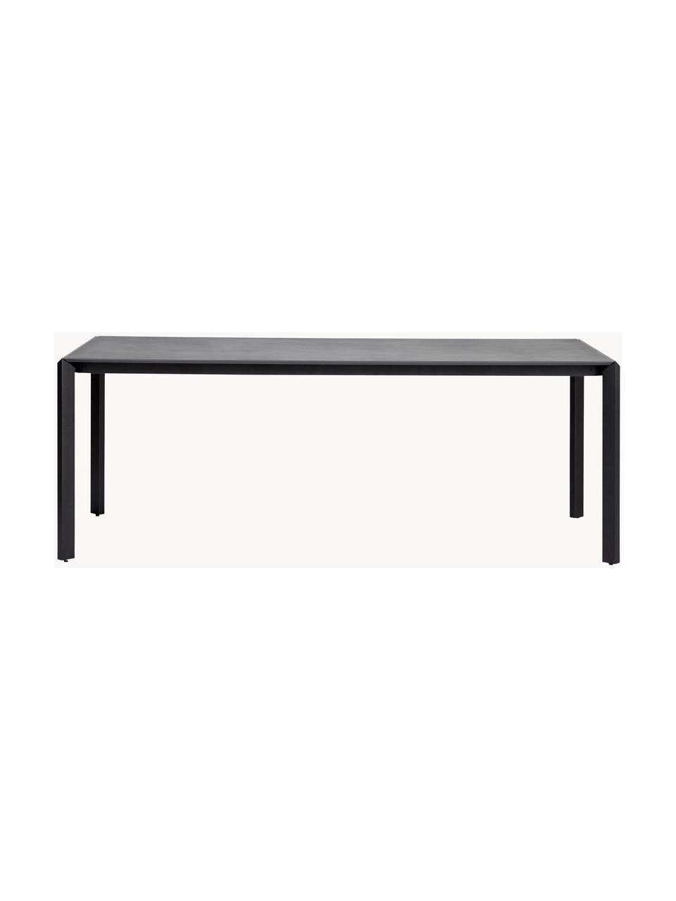 Tavolo da giardino Caius, Metallo rivestito, Grigio scuro, nero, Larg. 200 x Prof. 90 cm