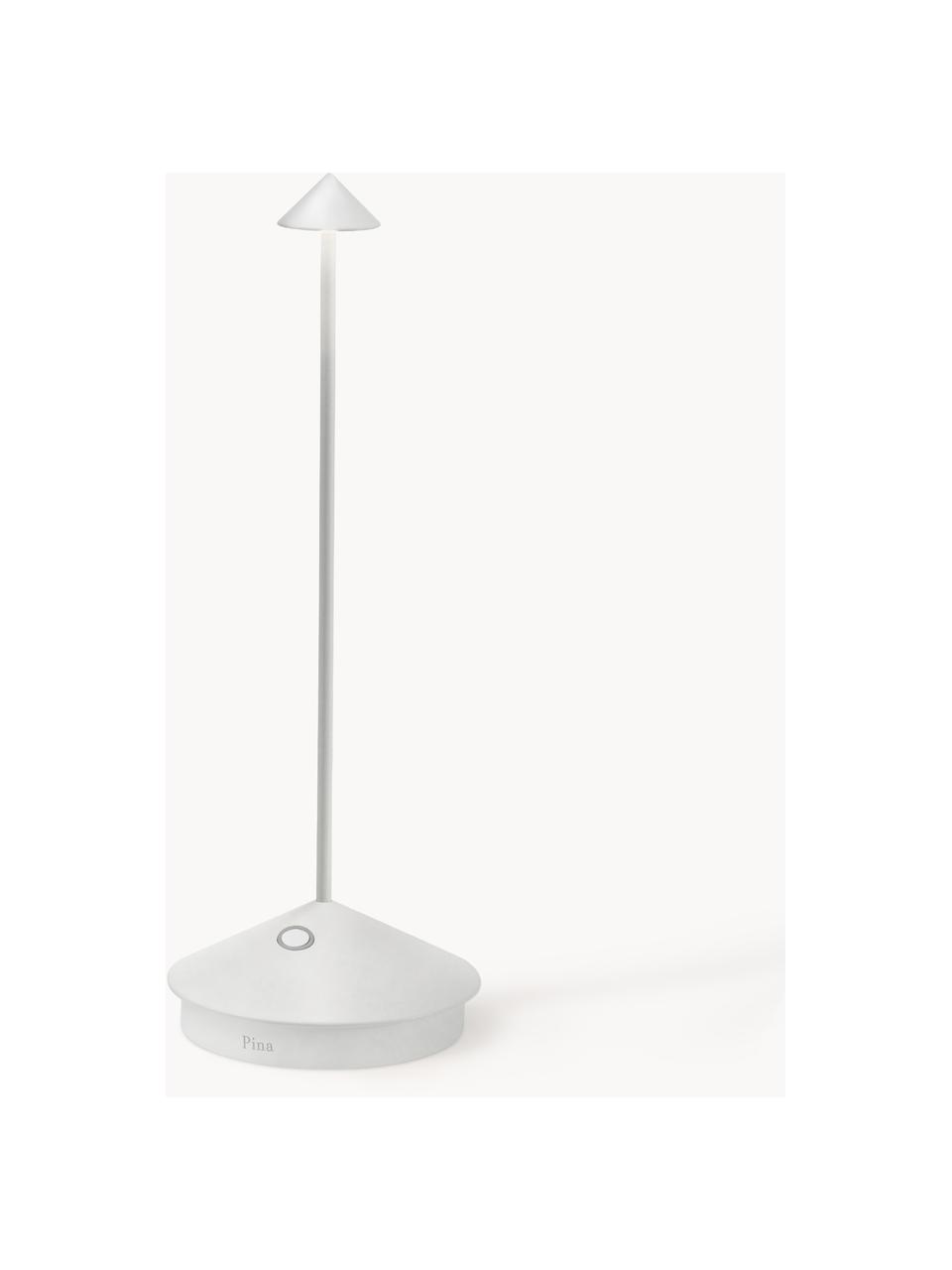 Kleine mobile LED-Tischlampe Pina, dimmbar, Weiss, Ø 11 x H 29 cm