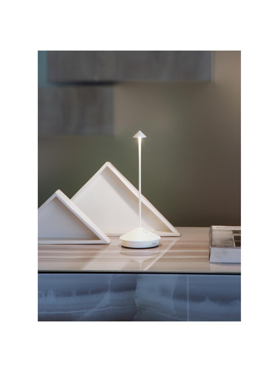 Malá prenosná stolová LED lampa Pina, Biela, Ø 11 x V 29 cm